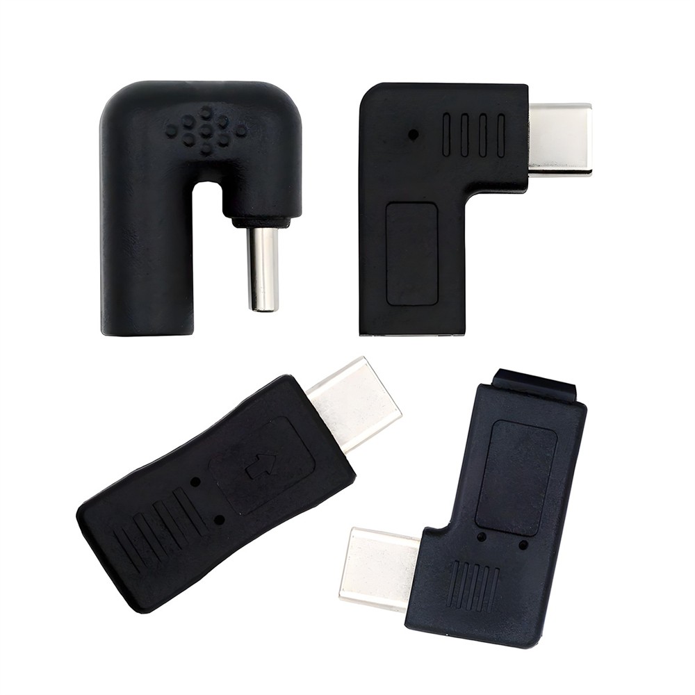 CY 4pcs/lot Mini & Micro USB to USB-C USB2.0 Power Data Adapter Opposite Angled