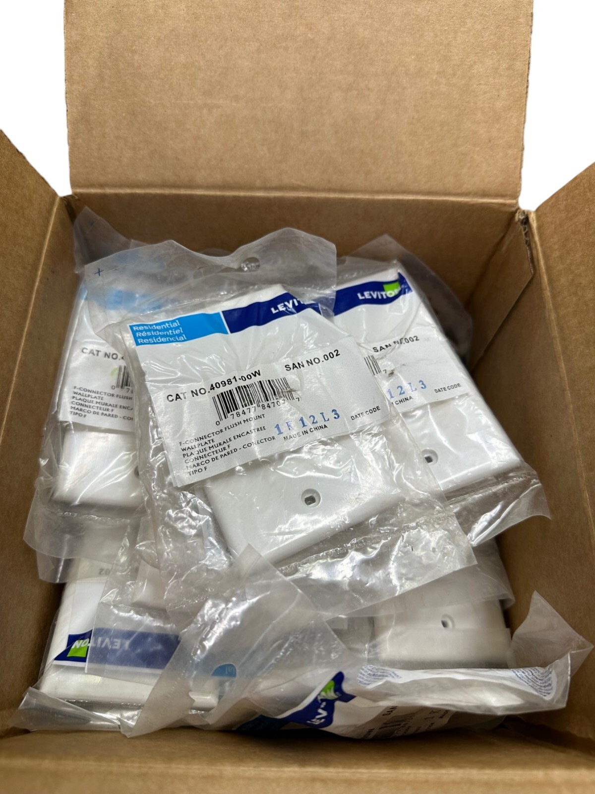 Leviton F-Connector Flush Mount Wallplate 40981-00W (LOT OF 27)🔥Fast Shipping🔥