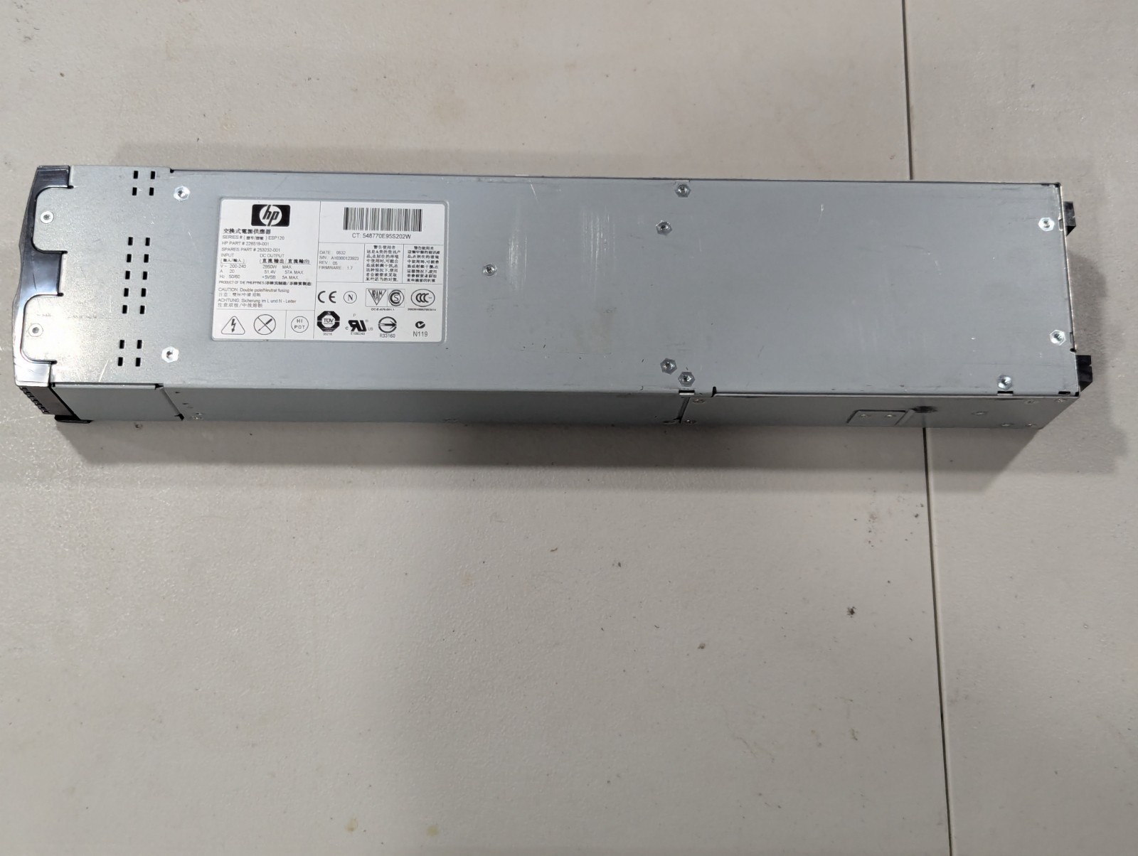 HP ESP120 3000W Power Supply | P/N 226519-001 / 253232-001