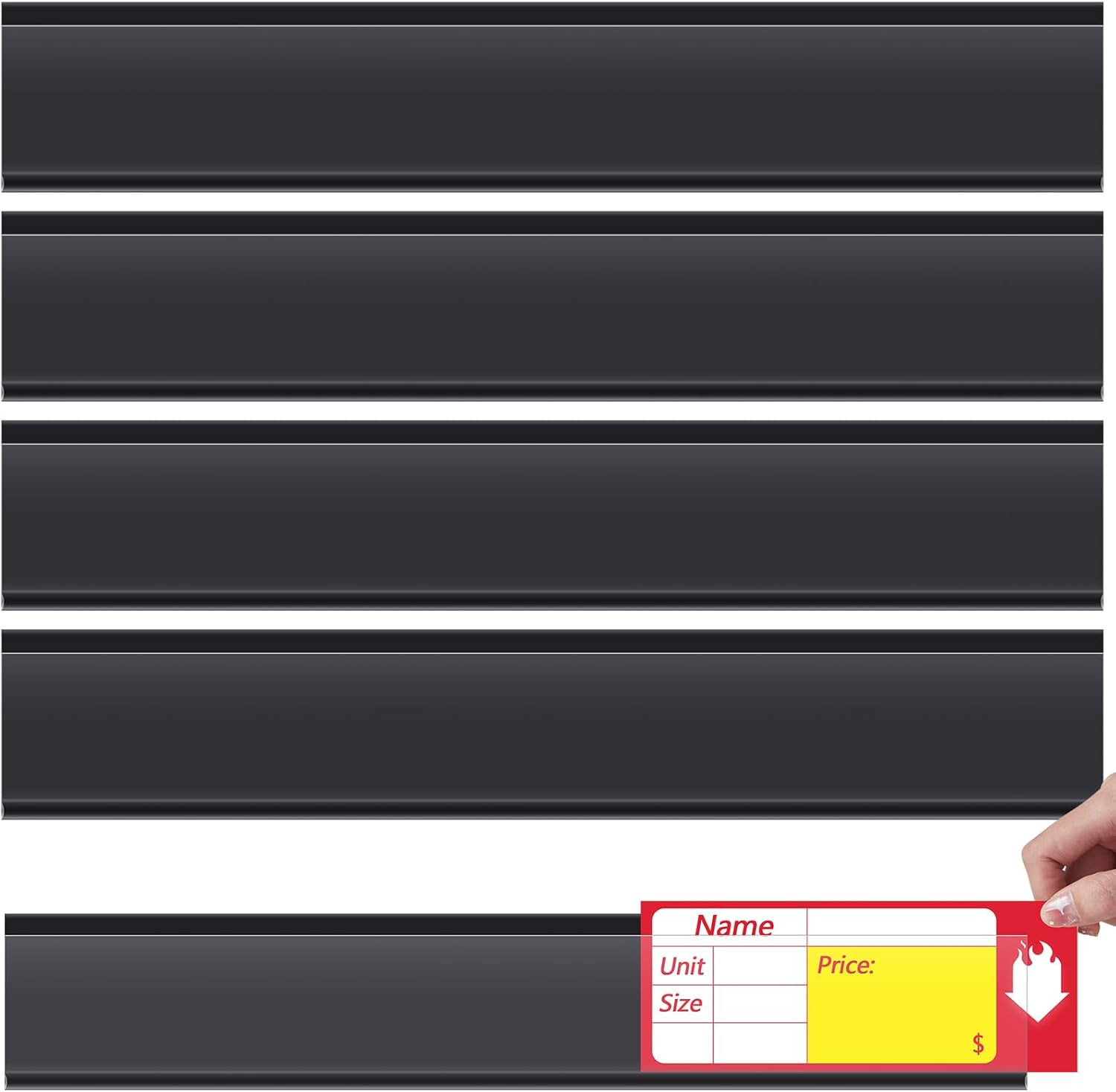 50 Pcs 47.8 X 1.38 Inch Shelf Label Strips Adhesive Back Stick on Data