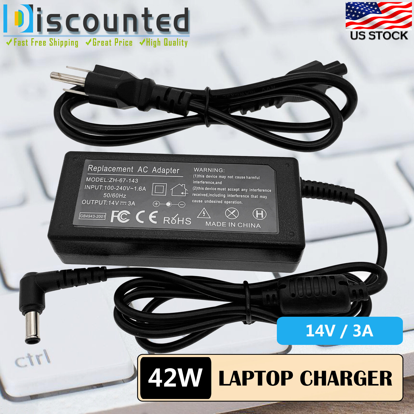 AC Adapter For Samsung C27F398FW C27F398FWN LC27F398FWNXZA Monitor Power Supply