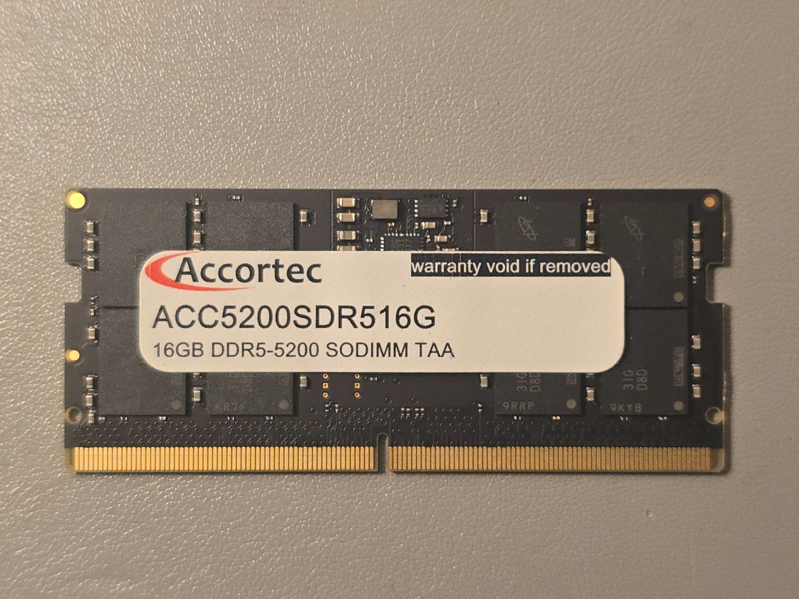 Accortec 16GB PC5-41600 DDR5 5200MHz SODIMM 288-Pin Laptop Memory RAM
