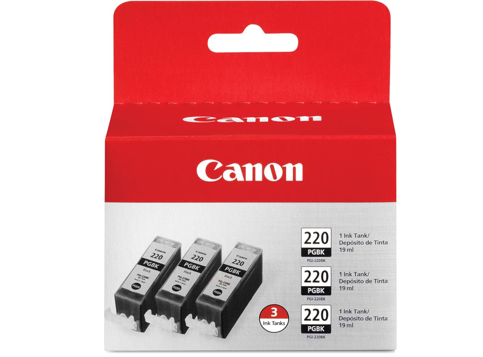 Genuine Canon PGI-220 Black Ink Tank 3-Pack Sealed