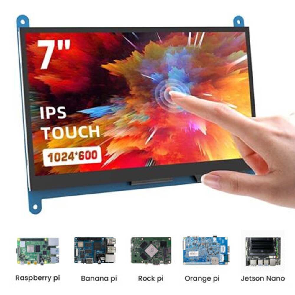 Small 7 inch Touchscreen HDMI Monitor Portable RasPi PC Second Gaming Screen
