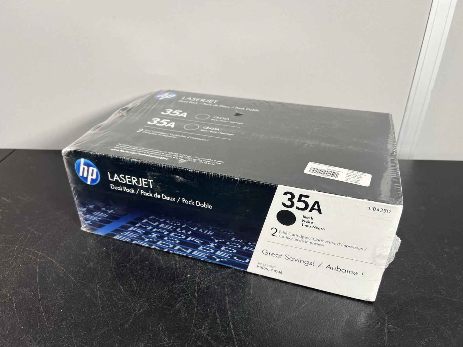 HP 35A CB435A Black LaserJet Toner Cartridge Dual Pack Genuine - New / Sealed