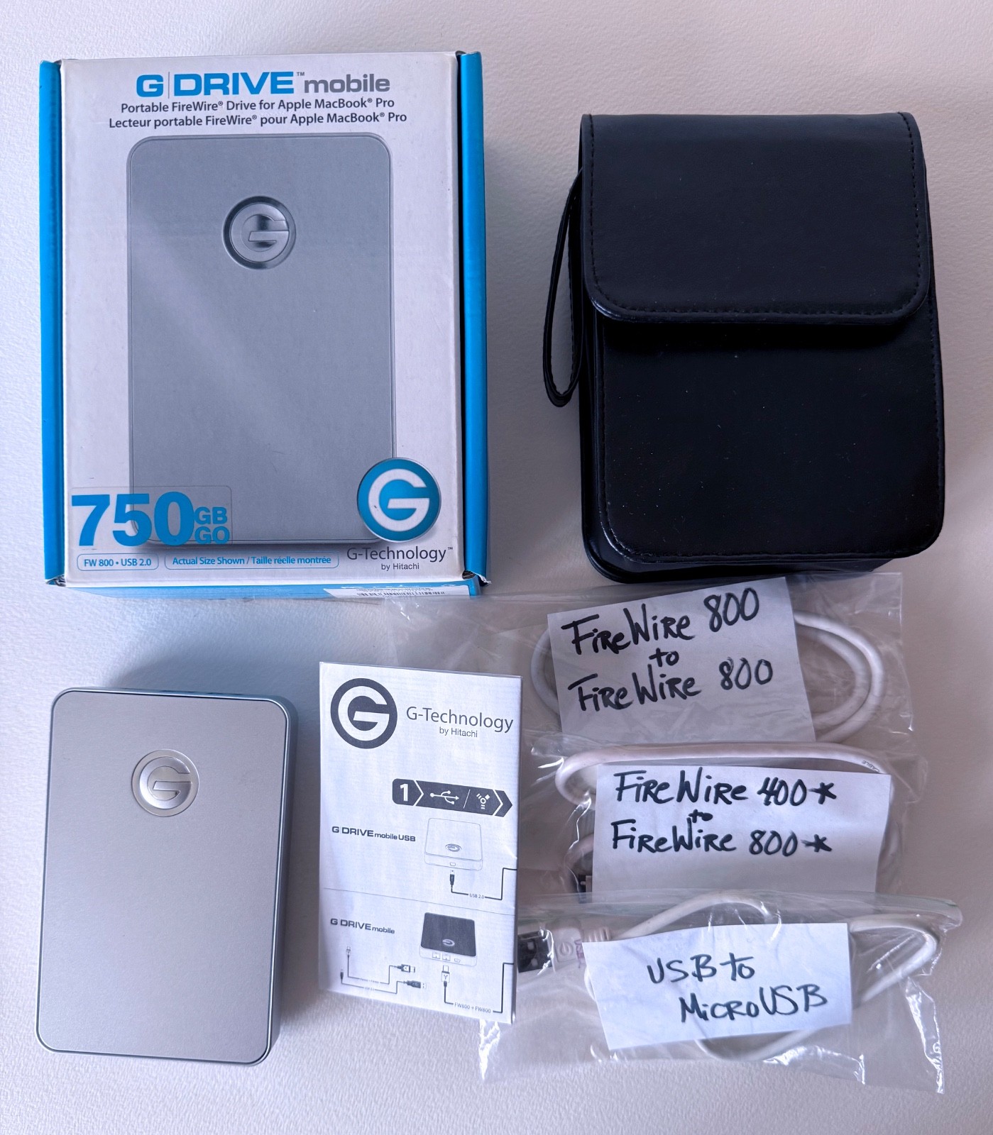 G-Technology G-Drive Mobile 0G01993 750GB External Drive Firewire 800/USB 2.0