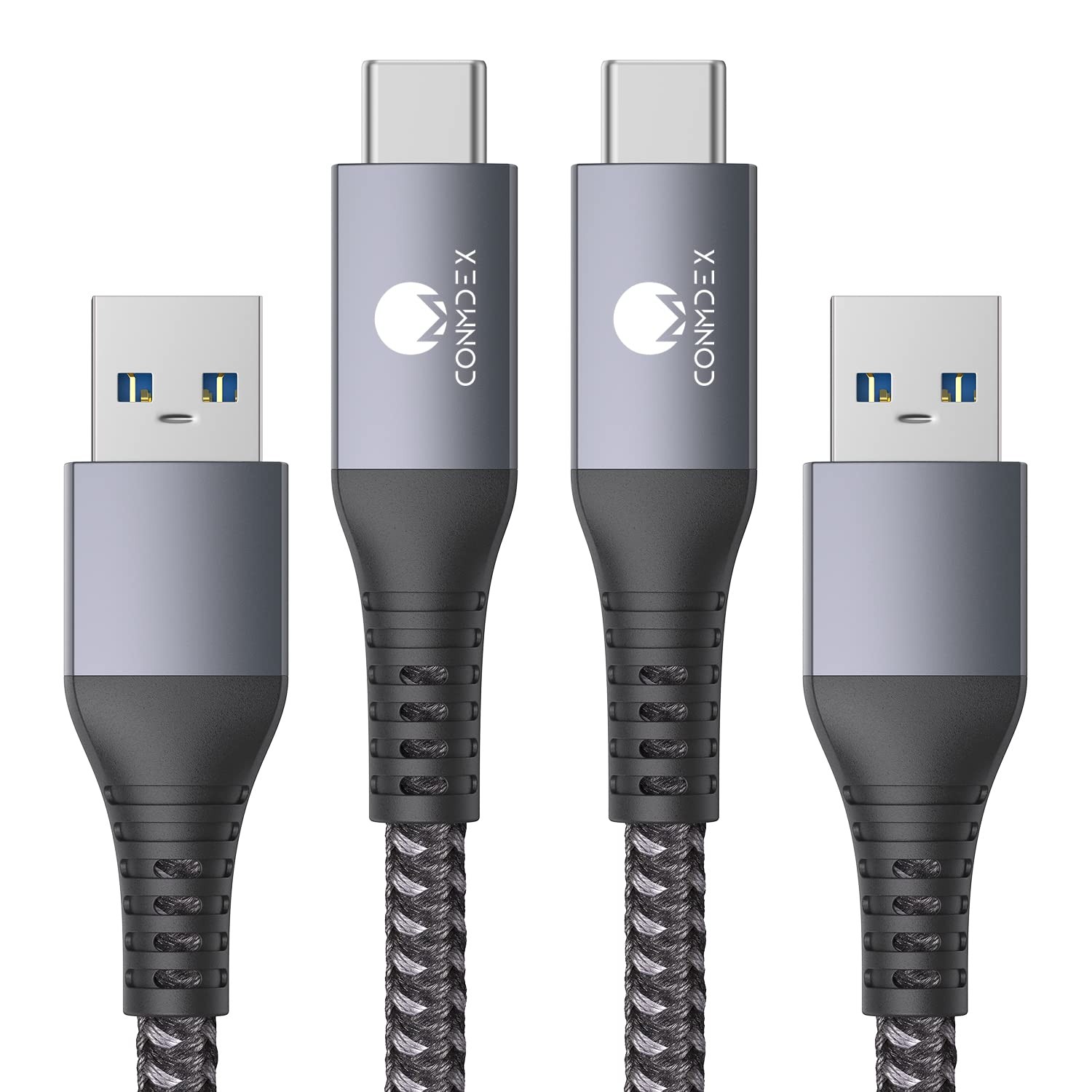 CONMDEX Android Auto USB Cable [Upgrade, 3ft, 2Pack] 10Gbps 3ft+3ft, Grey 