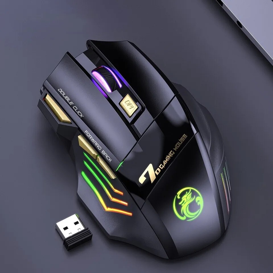 Wireless Mouse Dragon LED 7 Colors Optical Bluetooth 1200/2400/3200 DPI