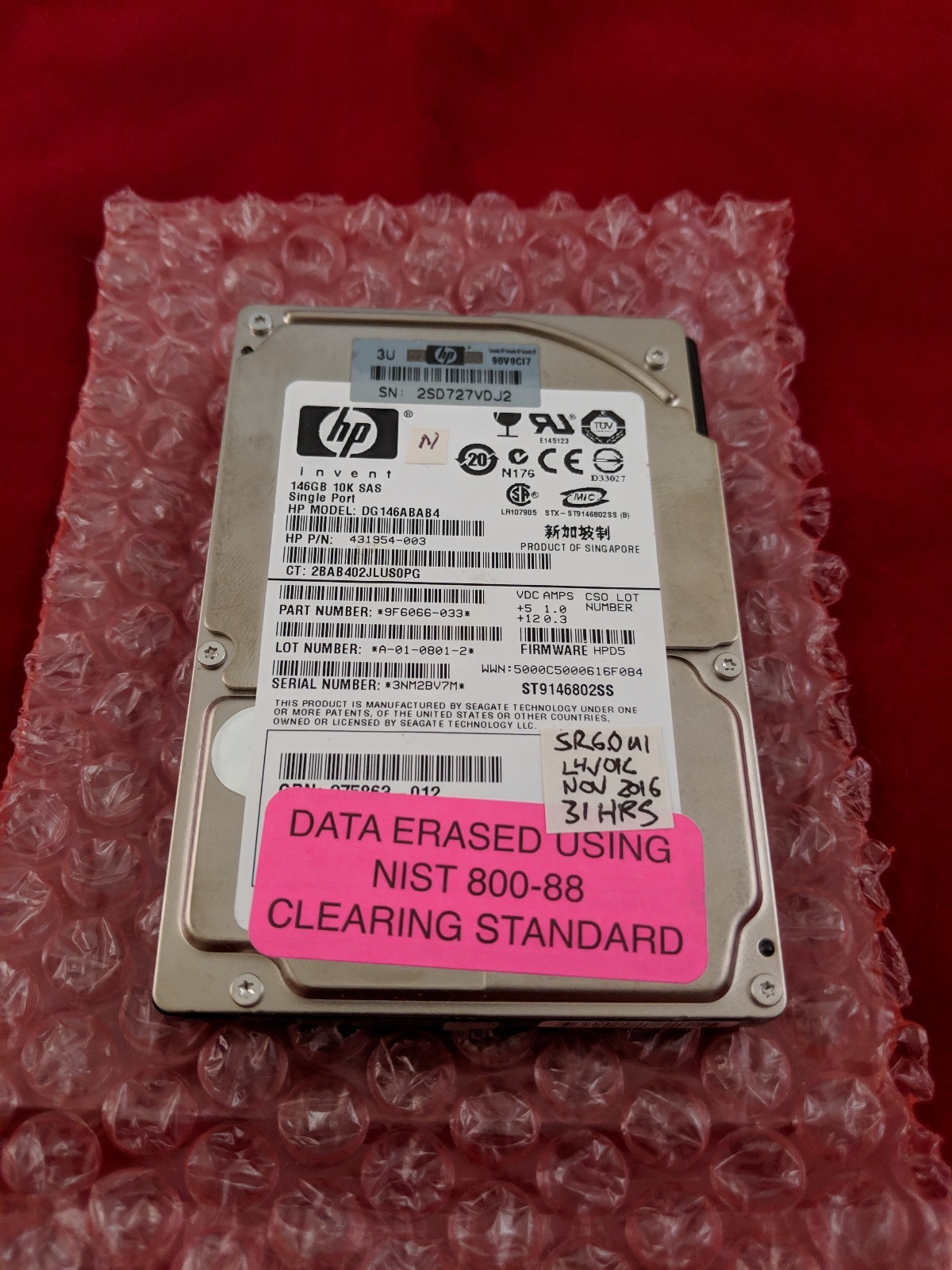 Seagate Savvio 10K.2 146GB Internal 10000RPM 2.5" (ST9146802SS) HDD 9F6066-033