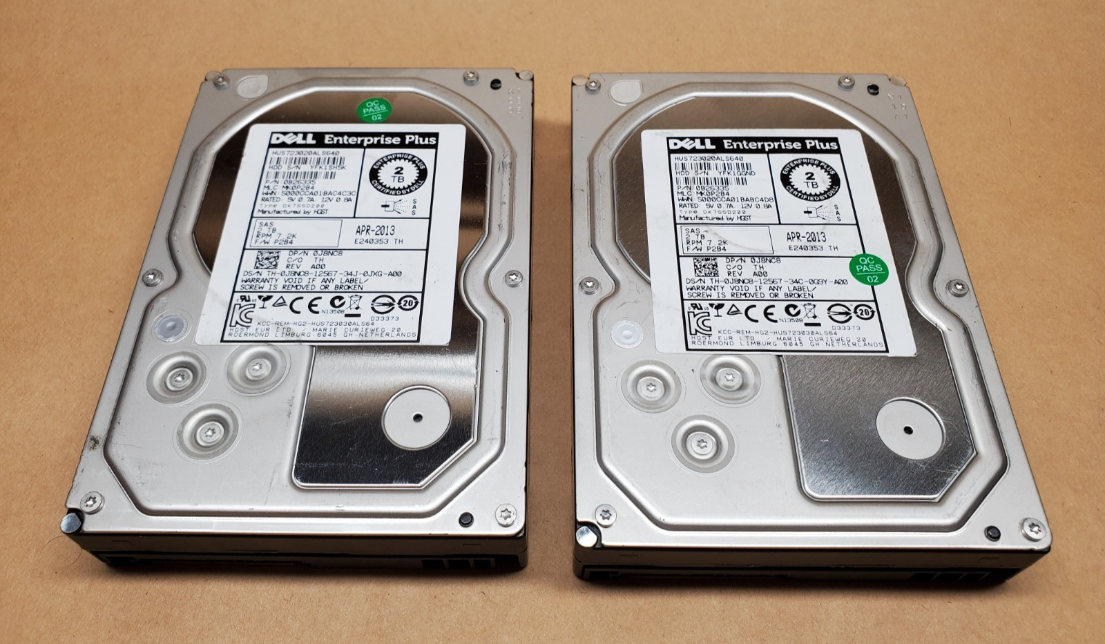 2TB Dell Enterprise Plus HUS723020ALS640 SAS 3.5" HDD | Lot of 2 | Tested