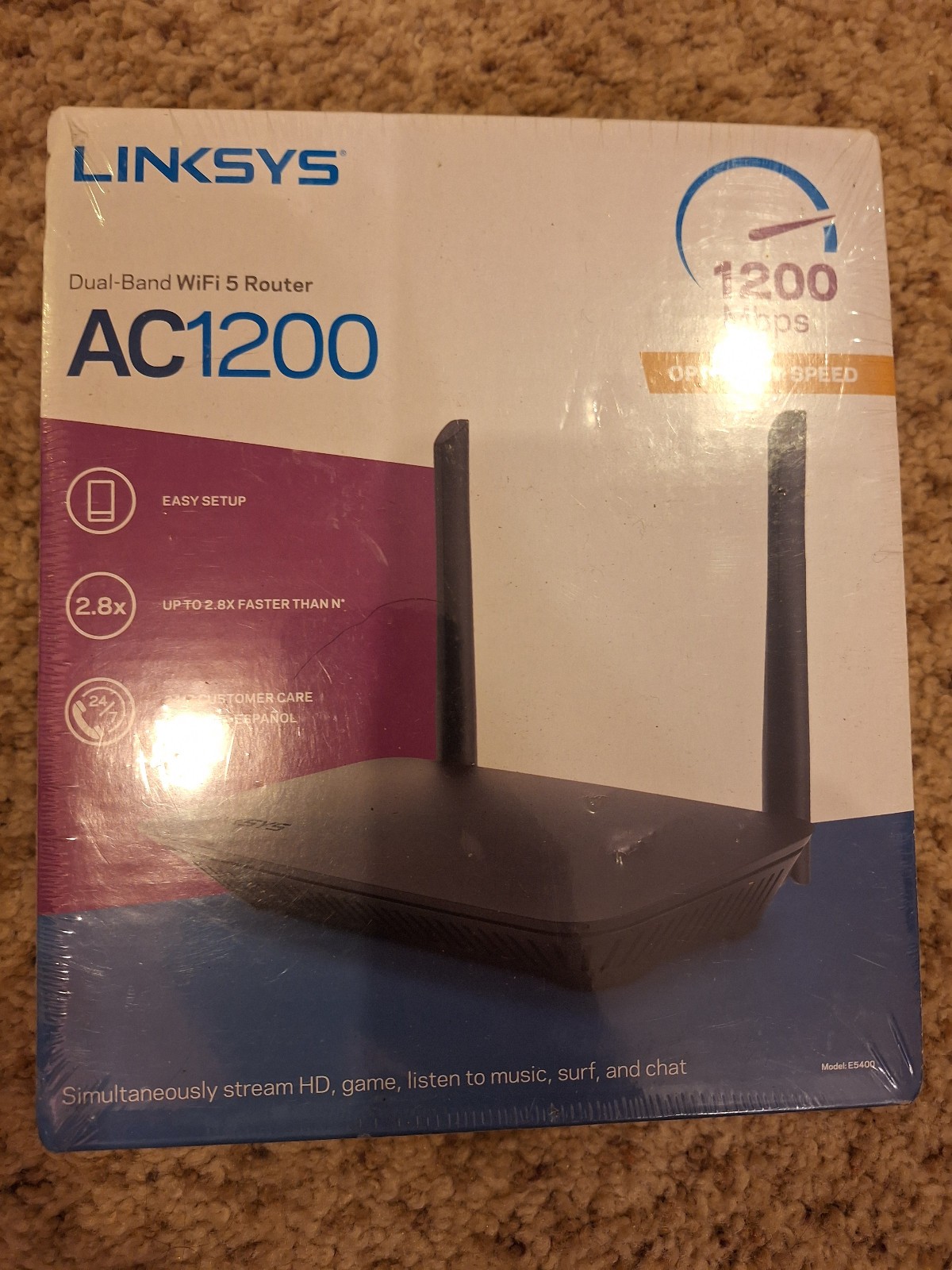 New Sealed Linksys E5400 AC1200 Dual-Band Wi-Fi Router