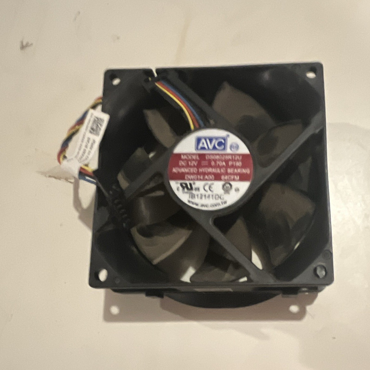 AVC DS08025R12U 80mm 12V 4-Pin Hydraulic Case Fan 54CFM 4000RPM
