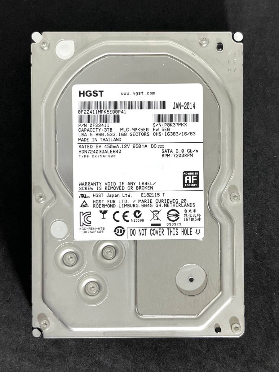 3TB HGST/Hitachi HDN724030ALE640 4989h Good AV Command 3.5-inch Internal HDD SAT