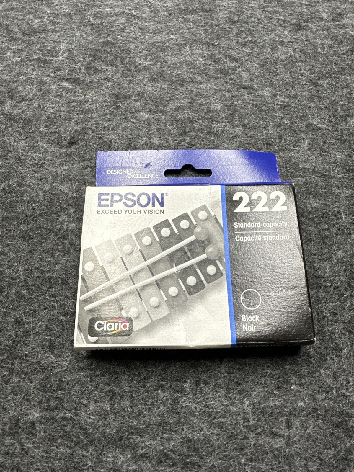 Genuine Epson 222 Black Ink Cartridge Standard Capacity Bb 3/29 Fresh