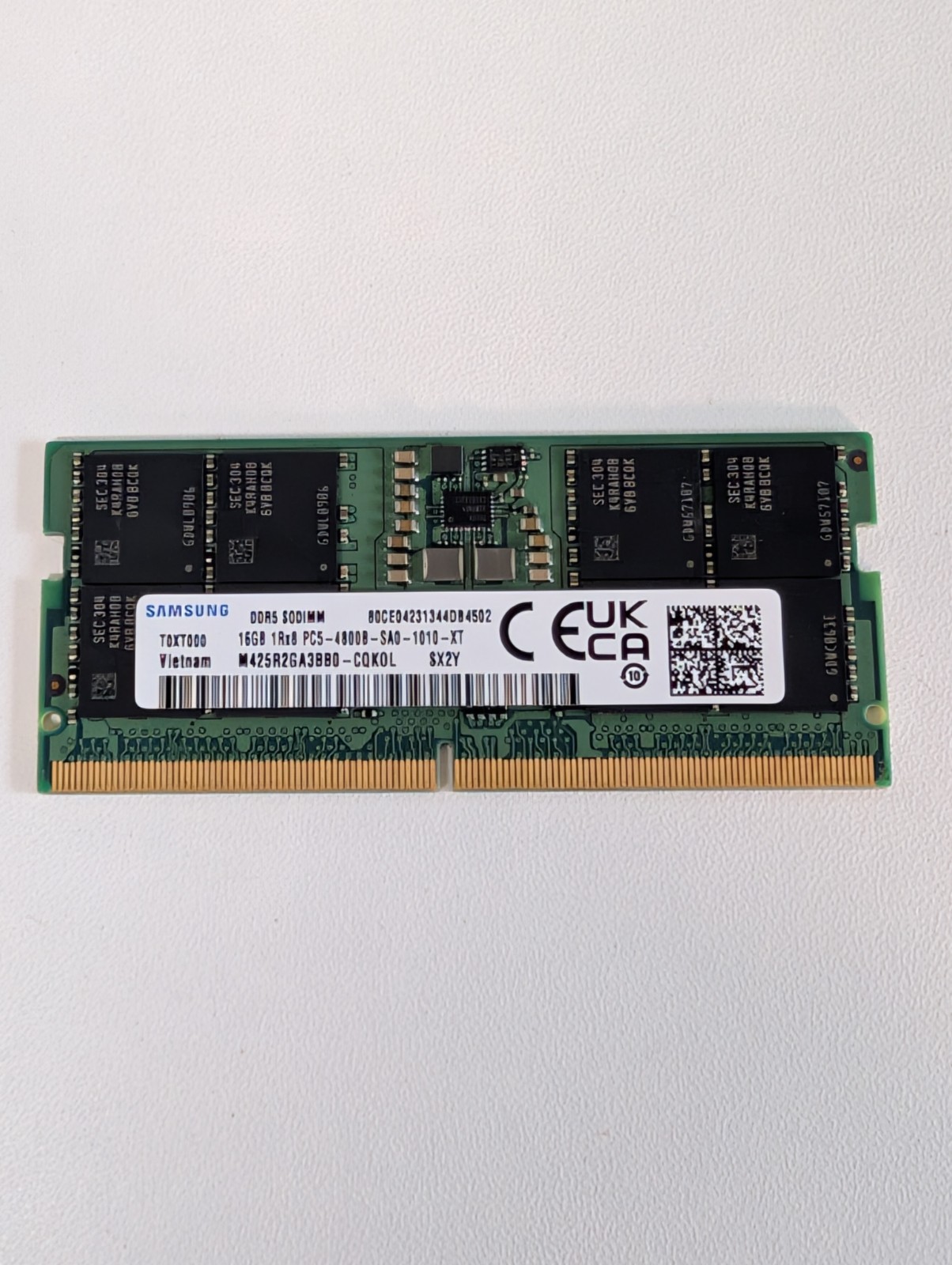 Samsung 16GB 1x16GB DDR5 4800 CL40 1Rx8 PC5-38400 SODIMM