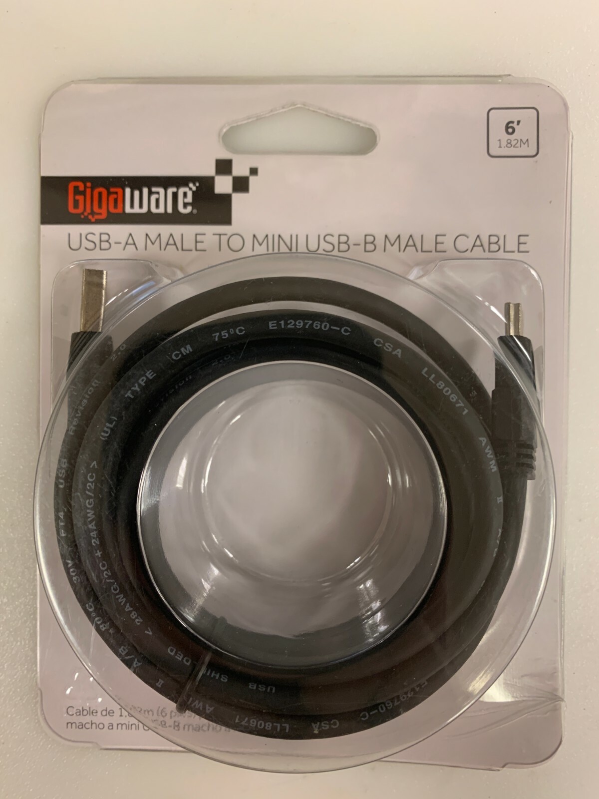 6-Foot USB-A Male to mini USB-B Male Cord Cable
