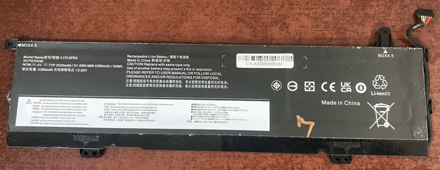 Genuine OEM Lenovo Yoga 730-15IKB Battery 11.4V 4520mAh 51.5Wh L17L3PE0 60dayWTY