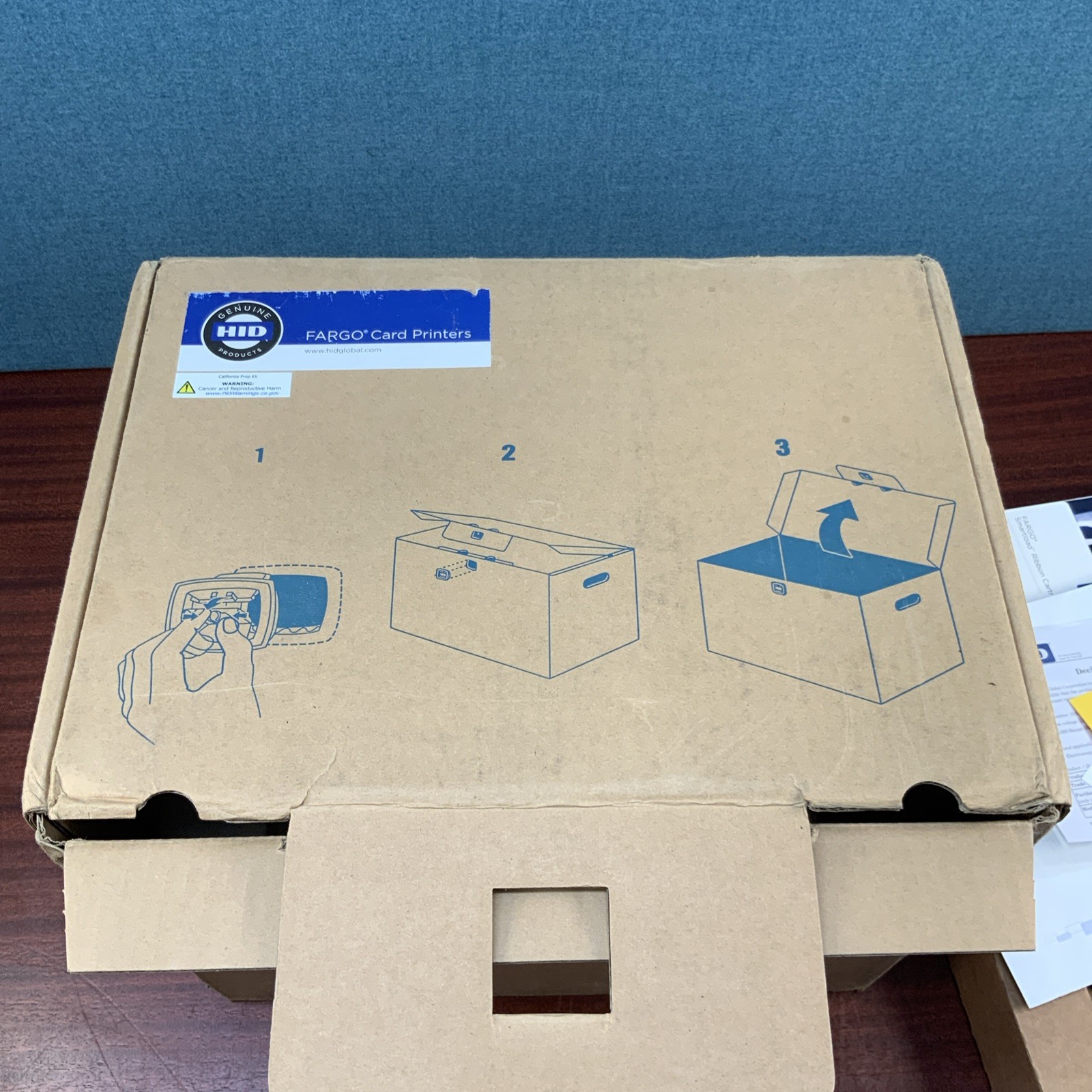 HID Fargo DTC1250e Single Sided ID Card Thermal Printer w Ribbon *New/Open Box*