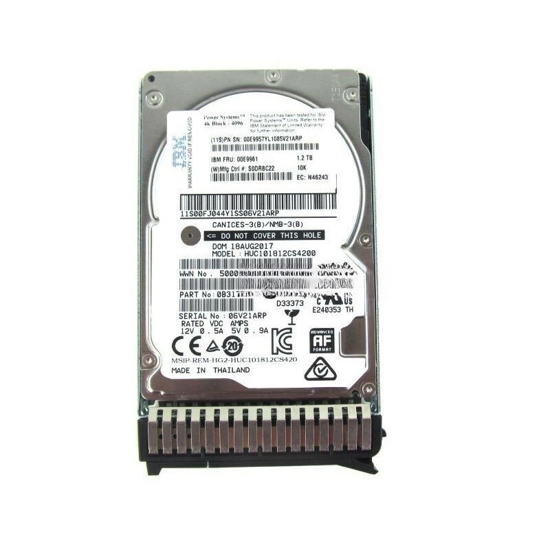 FOR IBM 00E9957 00E9961 1.2TB 10K 2.5'' 12Gbs SAS P8 Power8 Hard Drive HDD