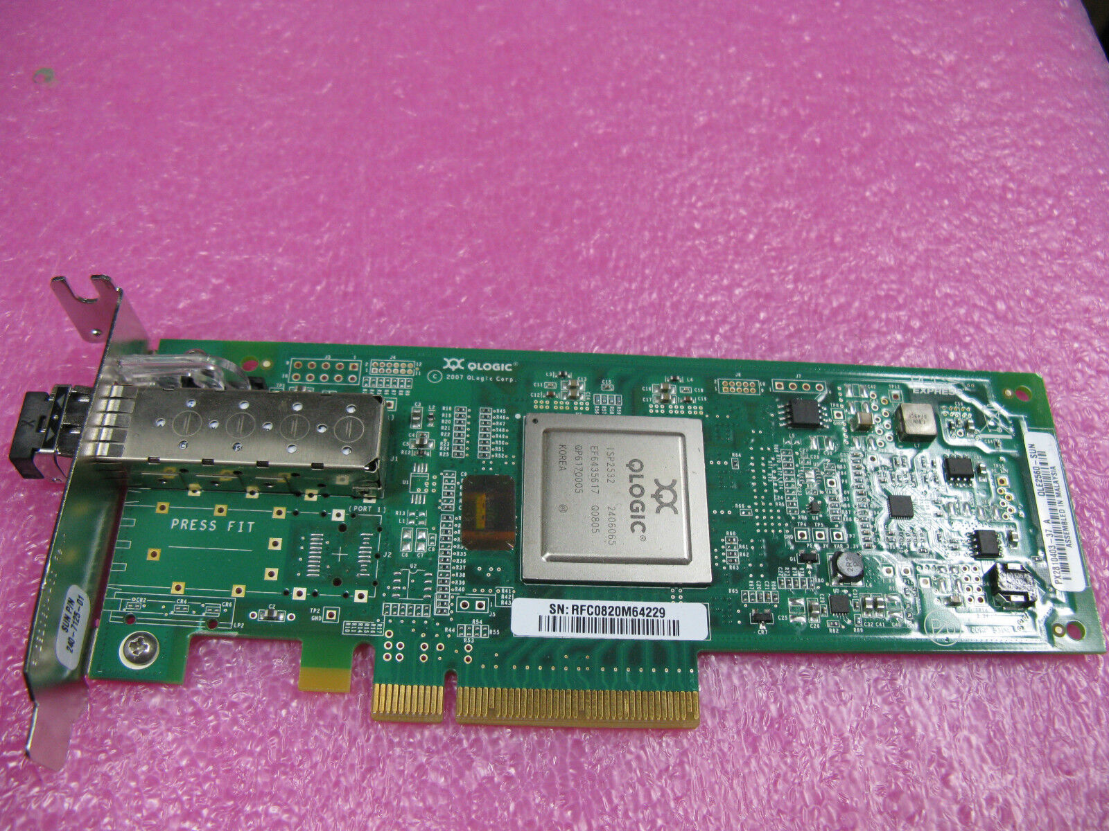Sun 371-4324  SG-XPCIE1FC-QF8-Z  8Gbit PCI-e Single FC Host Adapter , Used