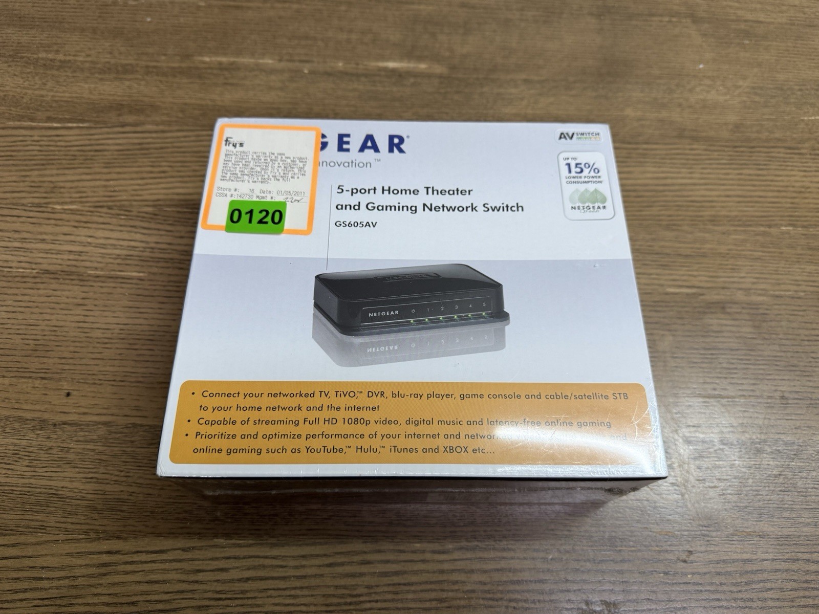 NETGEAR GS605AV 5-Port Home Theater Gaming Network Switch Ethernet New Sealed