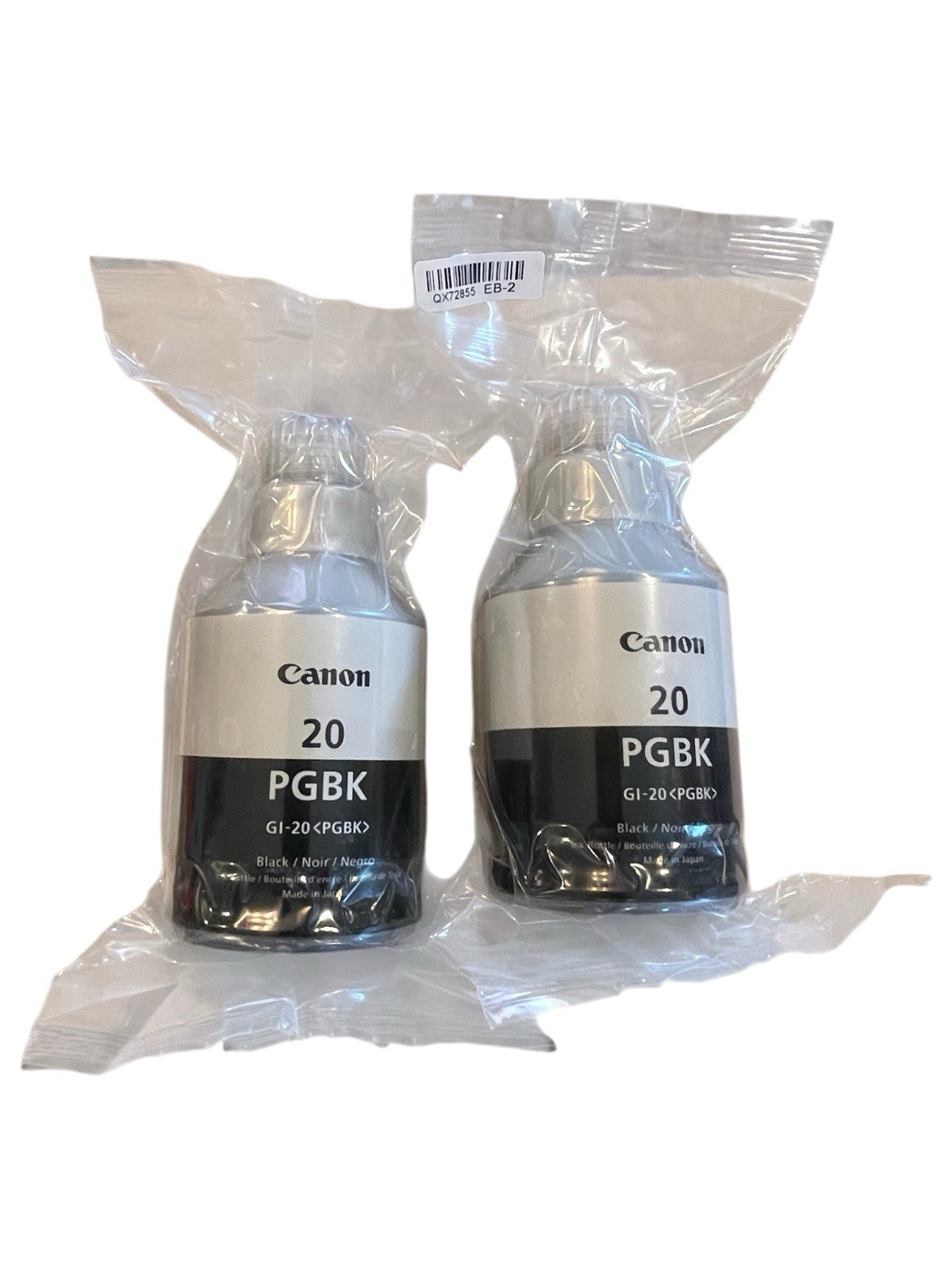 2x NEW Canon GI-20 PGBK Black Ink Bottles 170ml Genuine MegaTank G5020/G6020