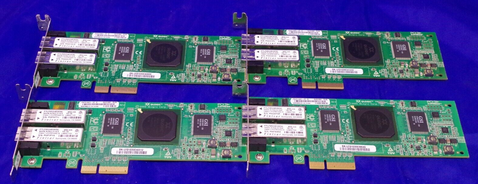 Lot of  4 QLOGIC QLE2461 PX2510401 PCIE X4 4GB FC Expansion Cards