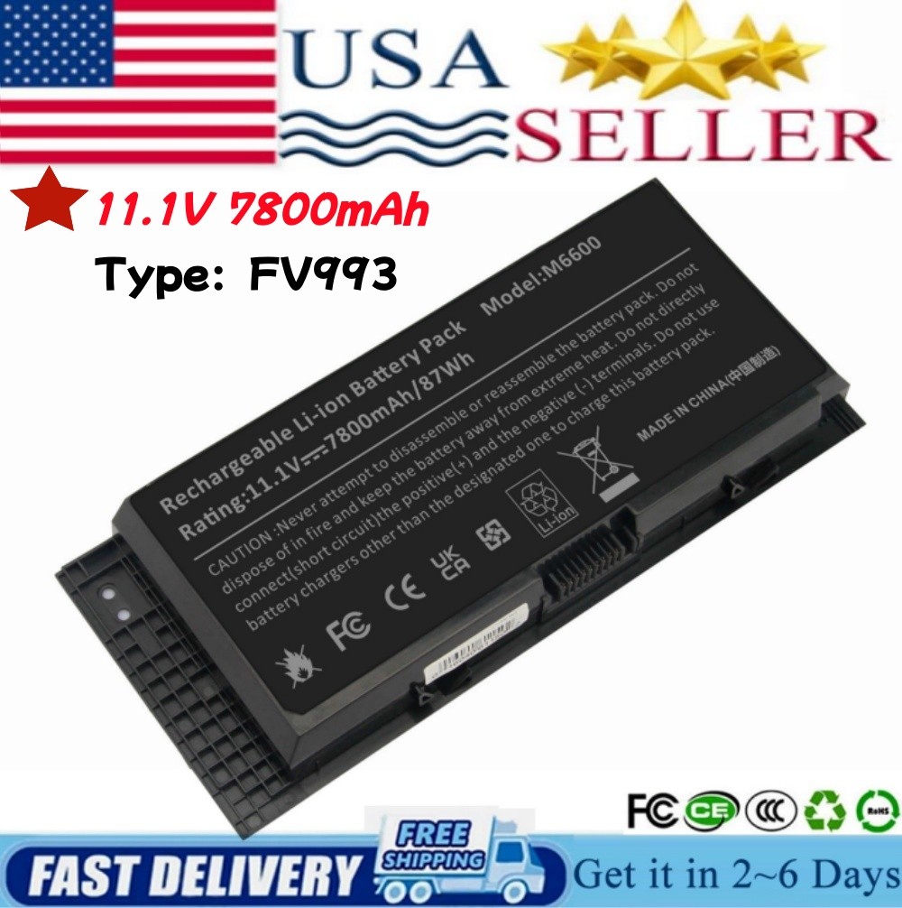 M6600 Laptop Battery for Dell Precision M4600 M4700 M4800 M6700 M6800 Type FV993