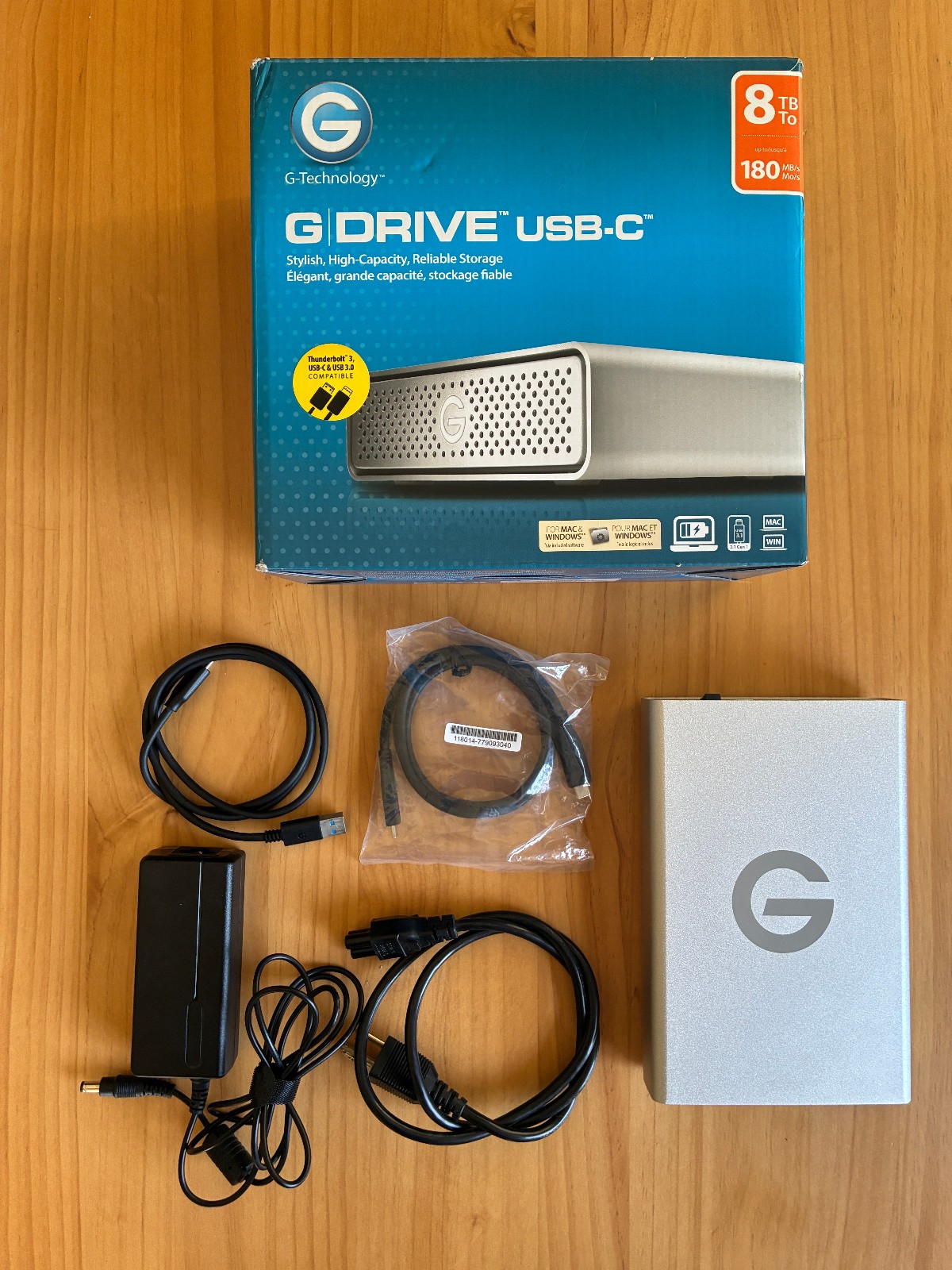 G-Technology 8TB Thunderbolt G-Drive portable disk drive (USB-C and USB 3.0)