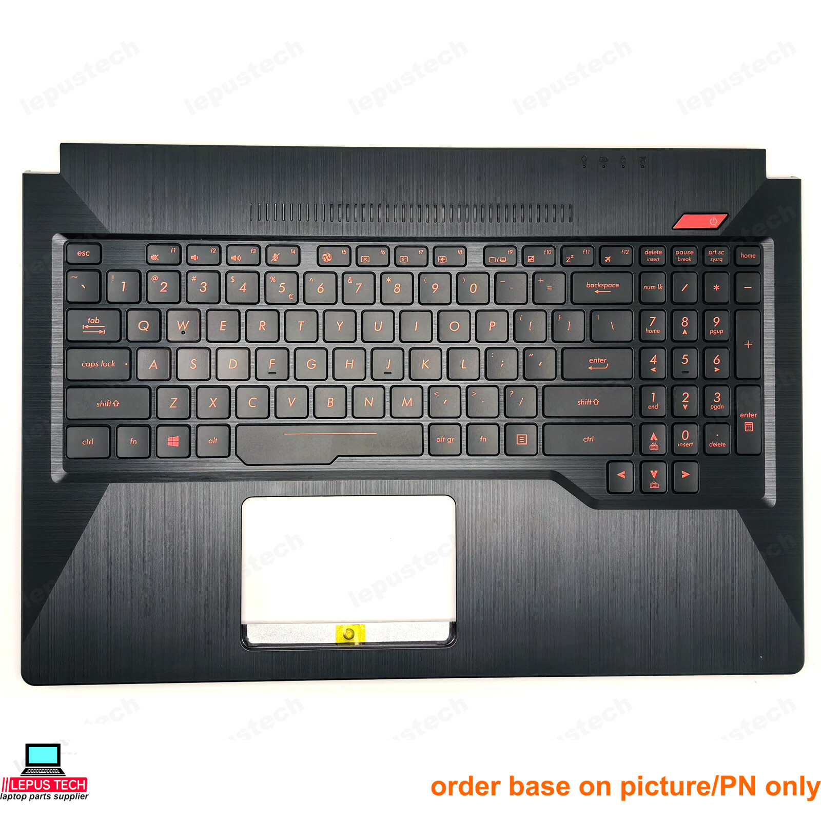 Asus FX503 FX503VD FX503VM FX63V ZX63V GL503 red backlit US keyboard palmrest