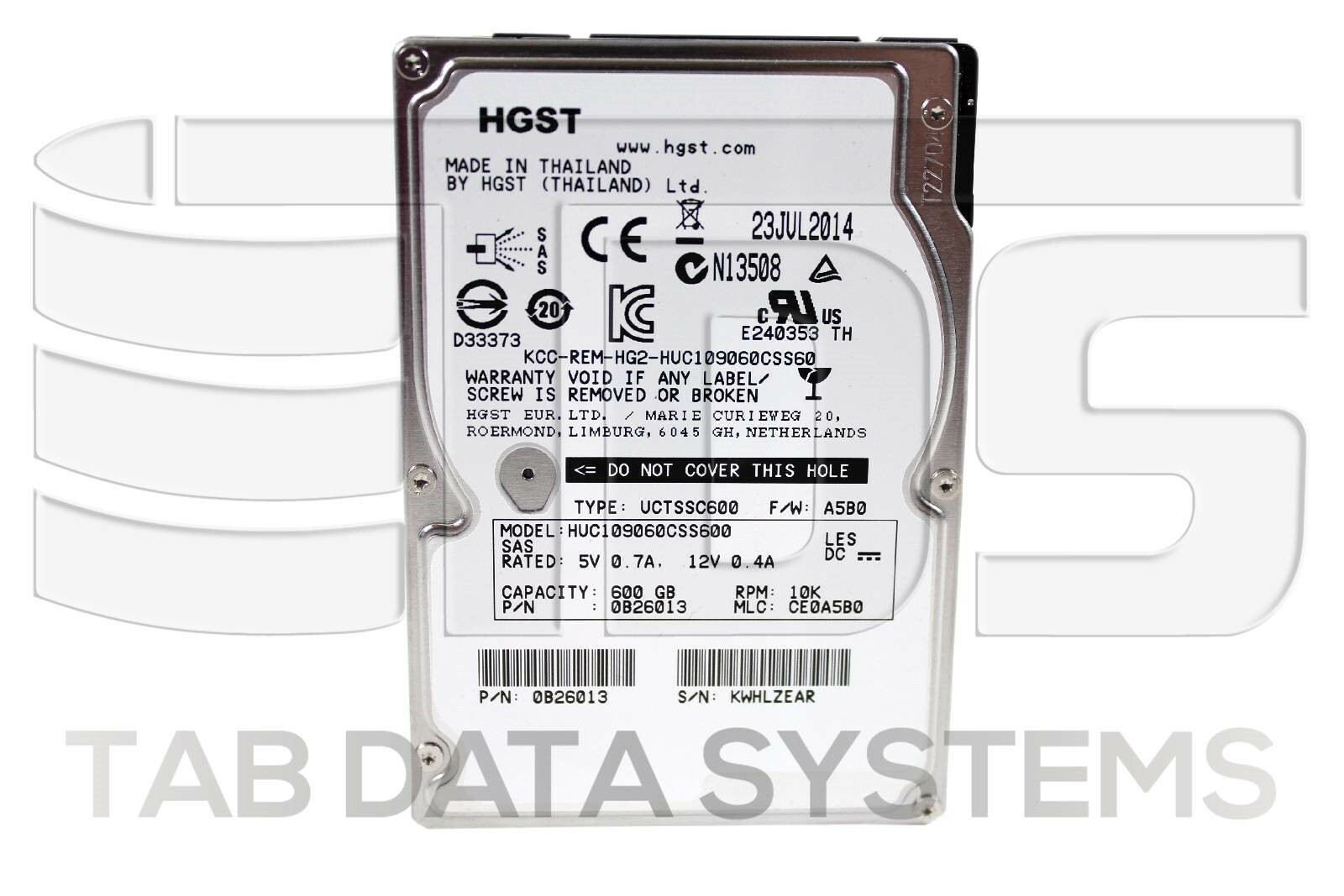 Lot of 10 HGST 0B26013 600GB 2.5" 10K 6Gbps SAS HDD Hard Drive HUC109060CSS600