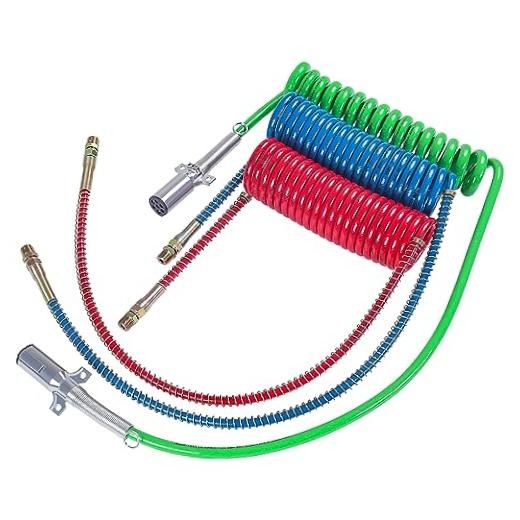 Air Brake Coil & 7 Way ABS Power Long Tail Air Brake Coiled with Electric Cord