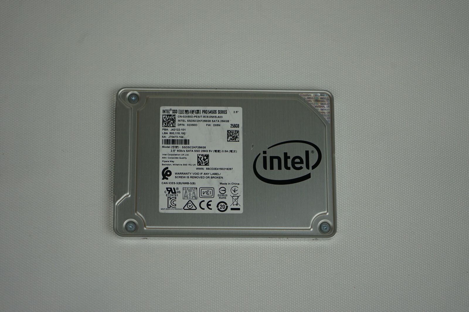 Dell 2X50D 256 GB 2.5 Inches Solid State Drive SSDSC2KF256G8