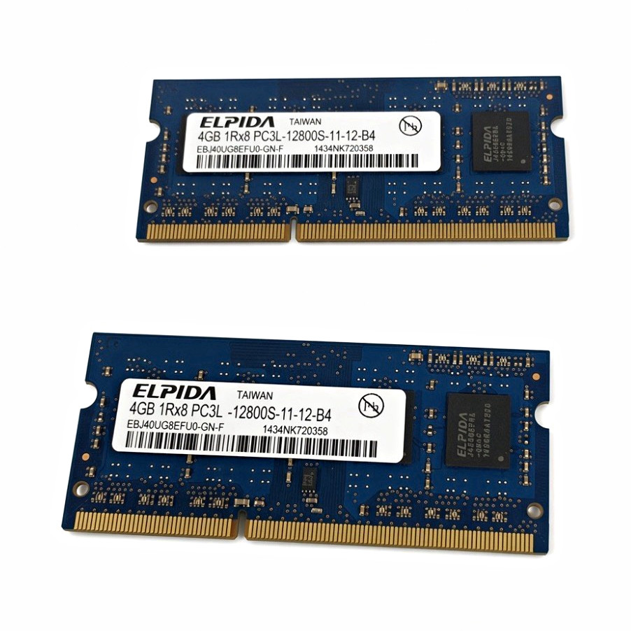 Elpida 8GB (2x4GB) DDR3L SO-DIMM PC3L-12800S 204-Pin EBJ40UG8EFU0-GN-F