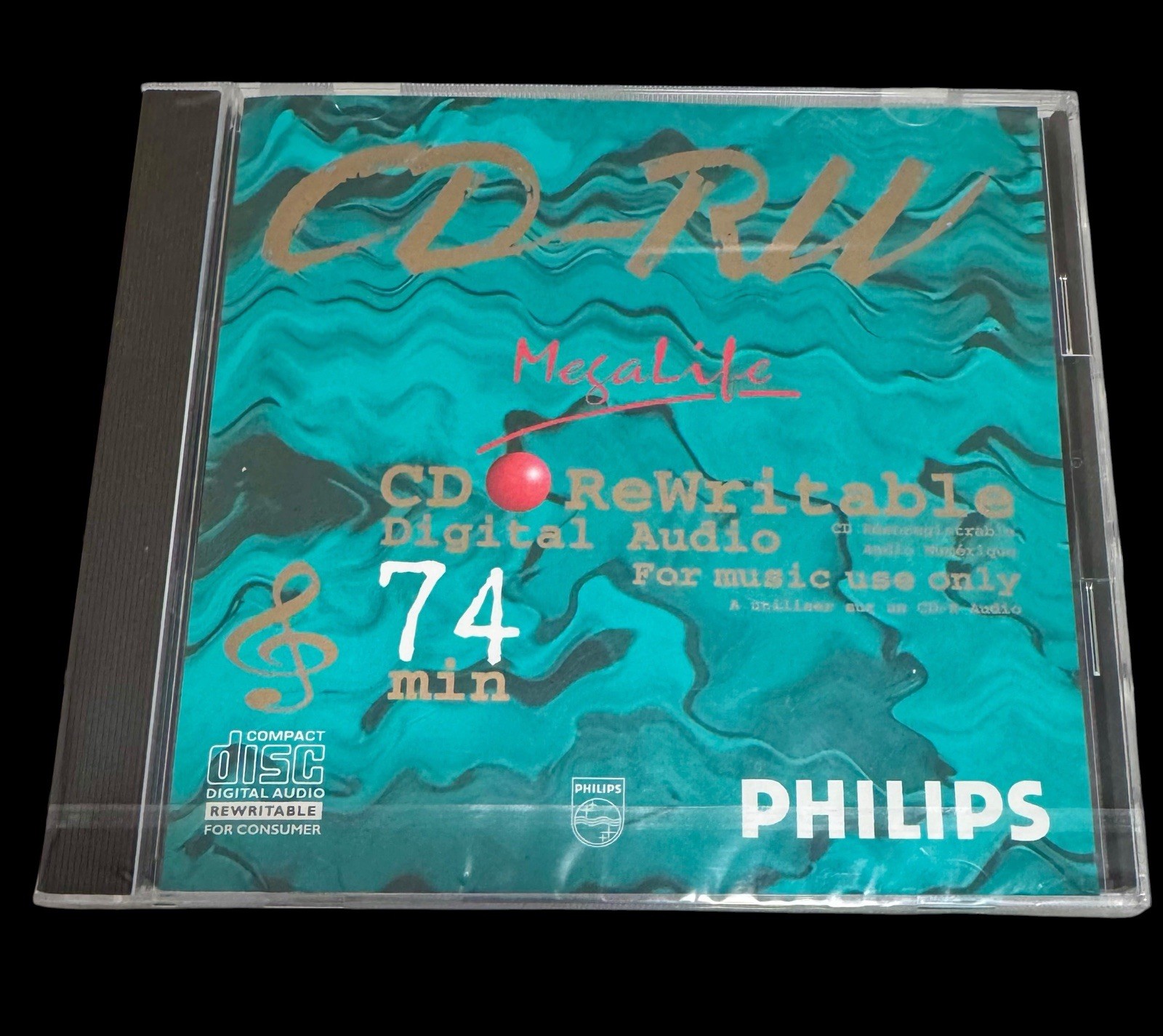 Vintage Philips MegaLife CD-RW 74 Min Blank Audio Disc Sealed Made In Japan