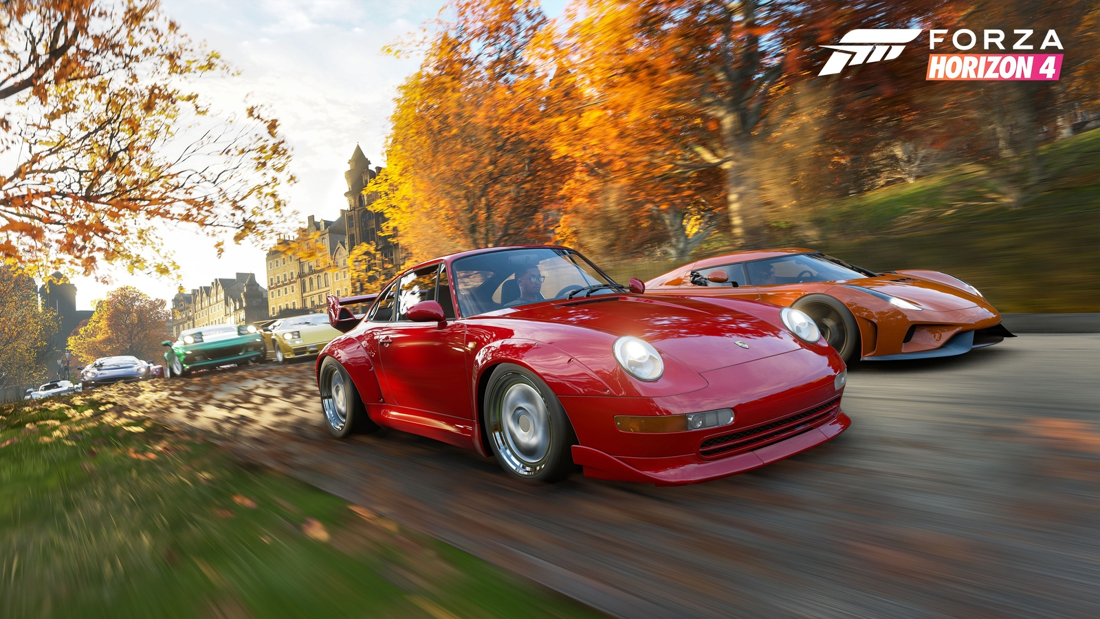 Landscape video games racing fall forza horizon 4 Custom Gaming Mat Desk