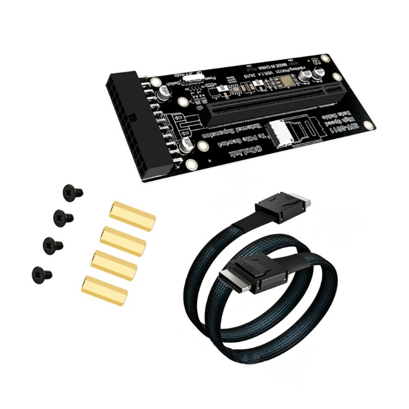 Oculink SFF-8612 to PCIE4.0 X16 Development Board Adapter GPU Dock 24Pin Power