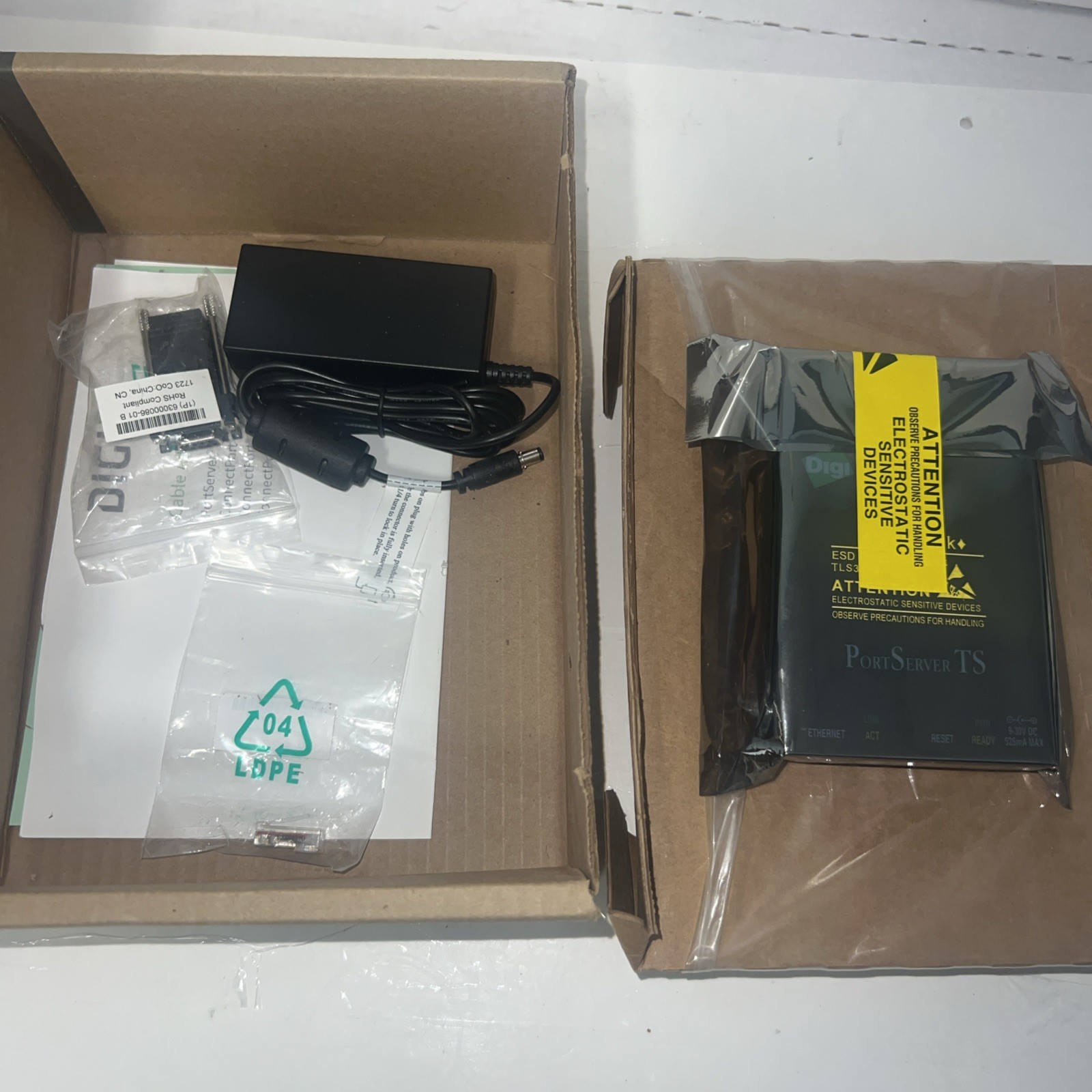 Digi PortServer  TS 1 int Serial Server, Cables Included | NEW IN BOX