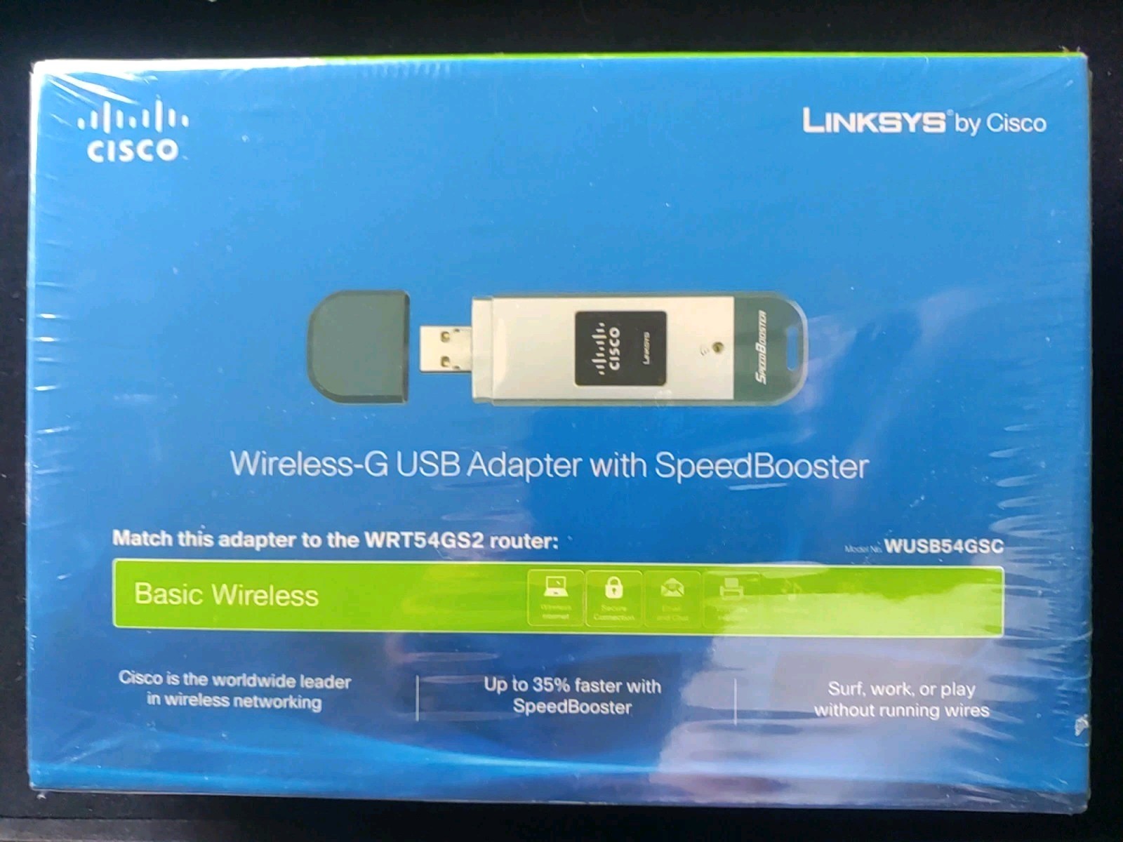 Cisco Linksys WUSB54GSC Wireless-G USB Network Adapter with SpeedBooster