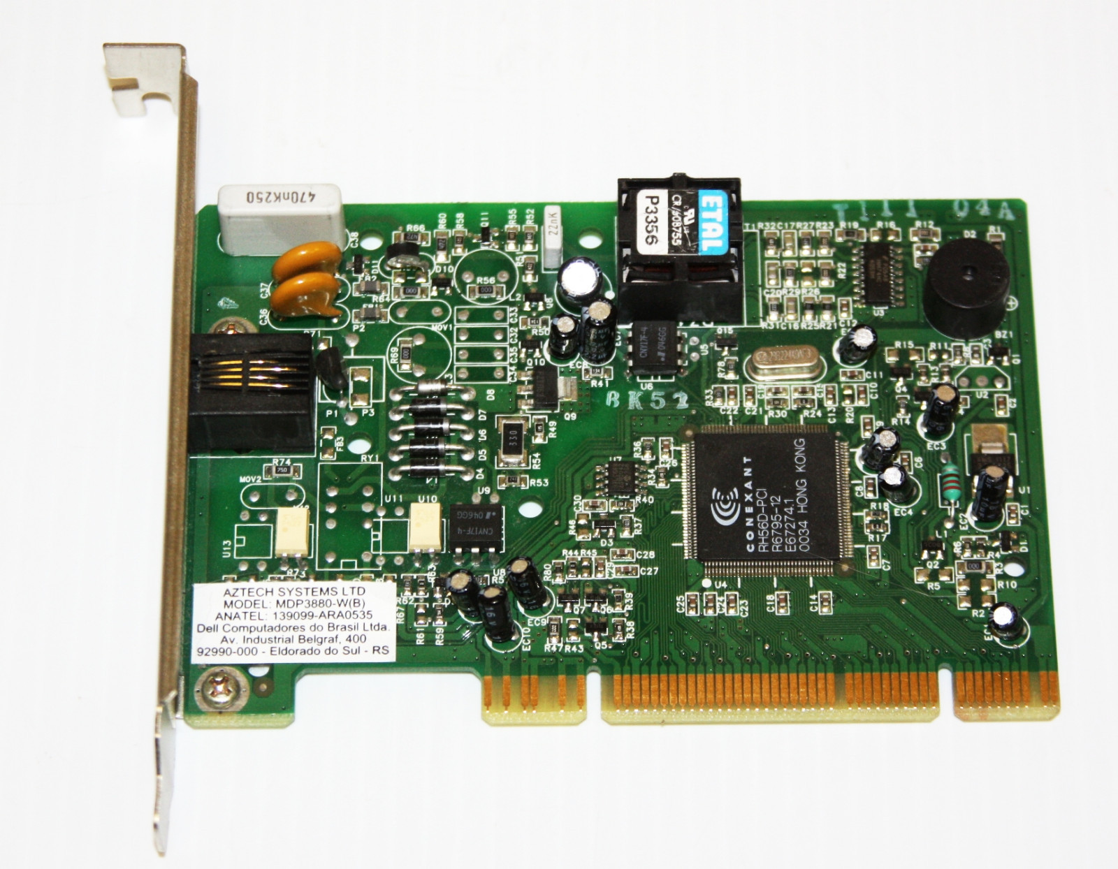 AZTECH SYSTEMS MDP3880-W-56K PCI DIAL UP MODEM DESKTOP COMPUTER CONEXANT CHIPSET
