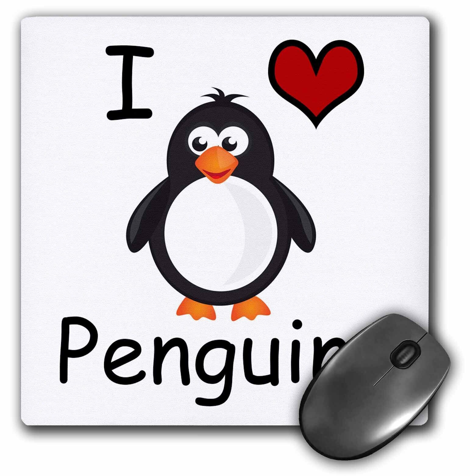 3dRose I love penguins MousePad