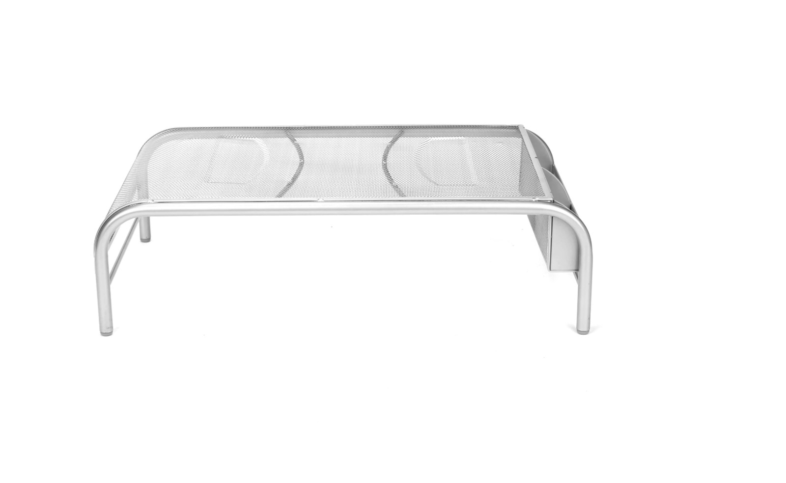 Mind Reader Metal Mesh Monitor Stand with 2 Compartments