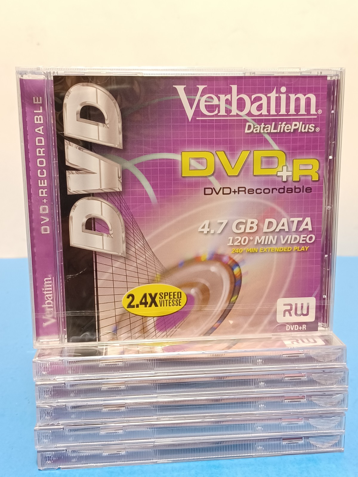 6pk Verbatim DataLifePlus DVD+R Recordable 4.7 GB Data 120min 2.4x Video DVD RW