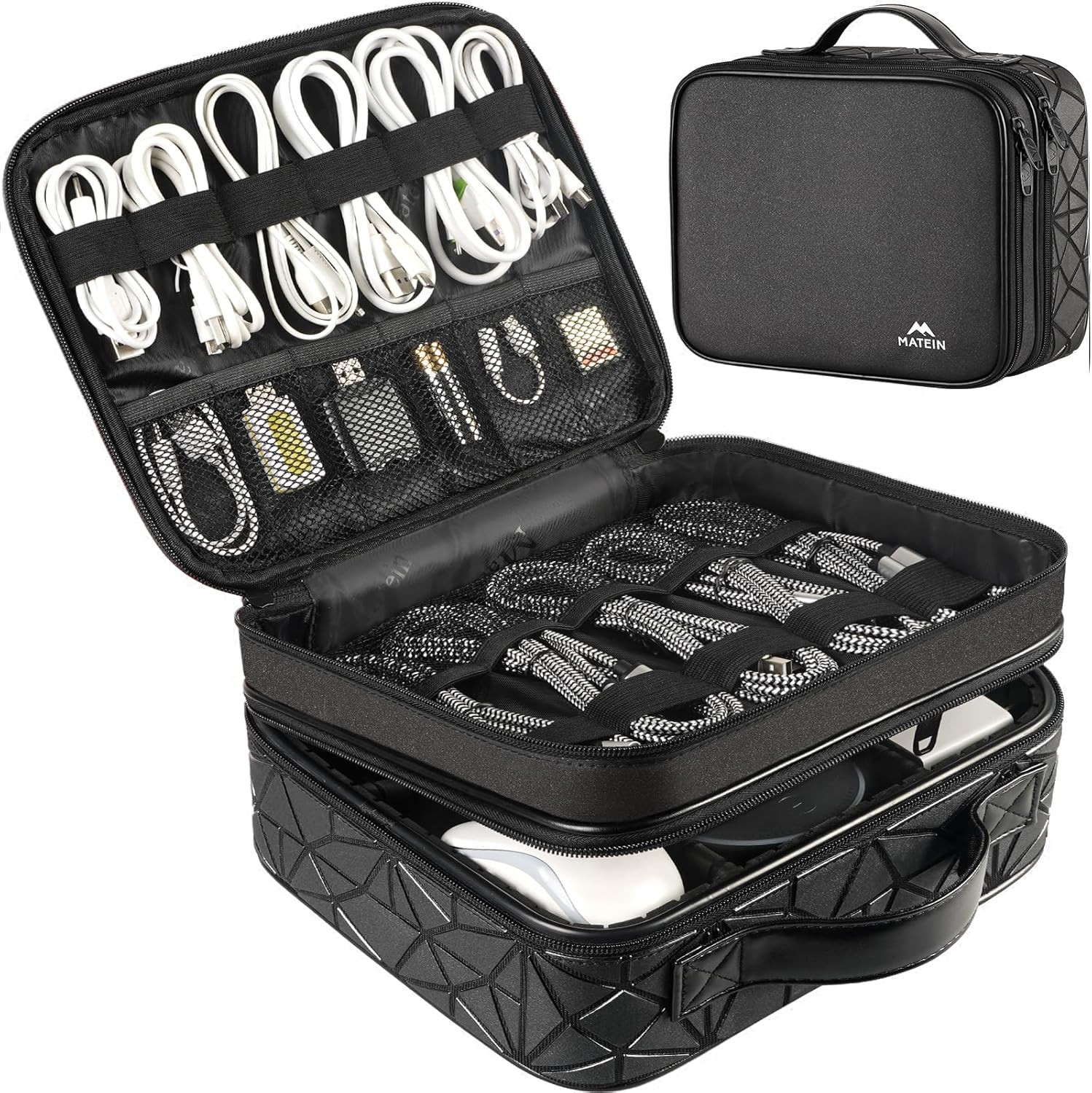 MATEIN Cord Organizer Case with Adjustable Divider, DJ Cable File Bag for DJ Gea