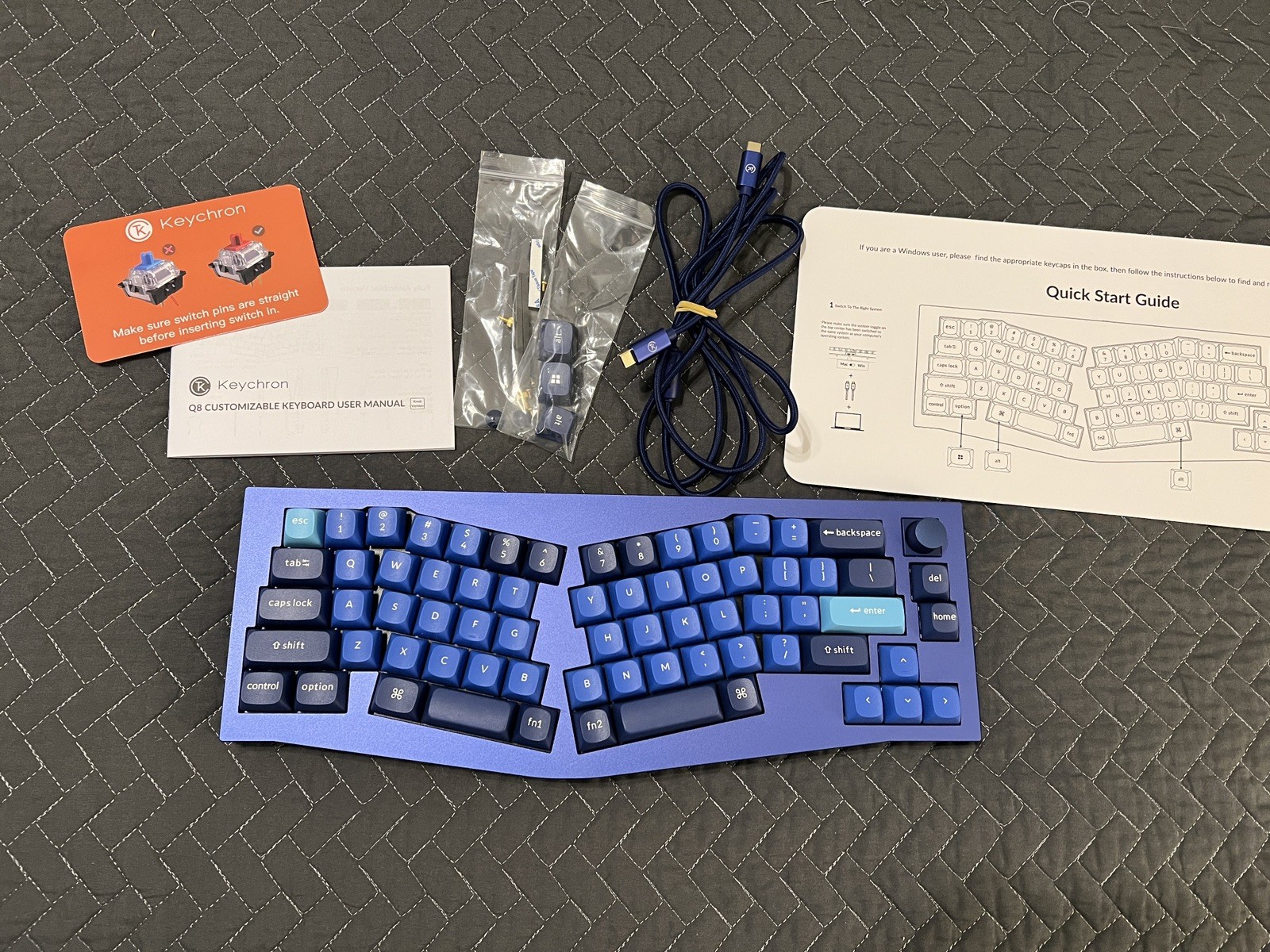 KEYCHRON Q8 (ALICE LAYOUT) QMK CUSTOM MECHANICAL KEYBOARD - GATERON G PRO BROWN