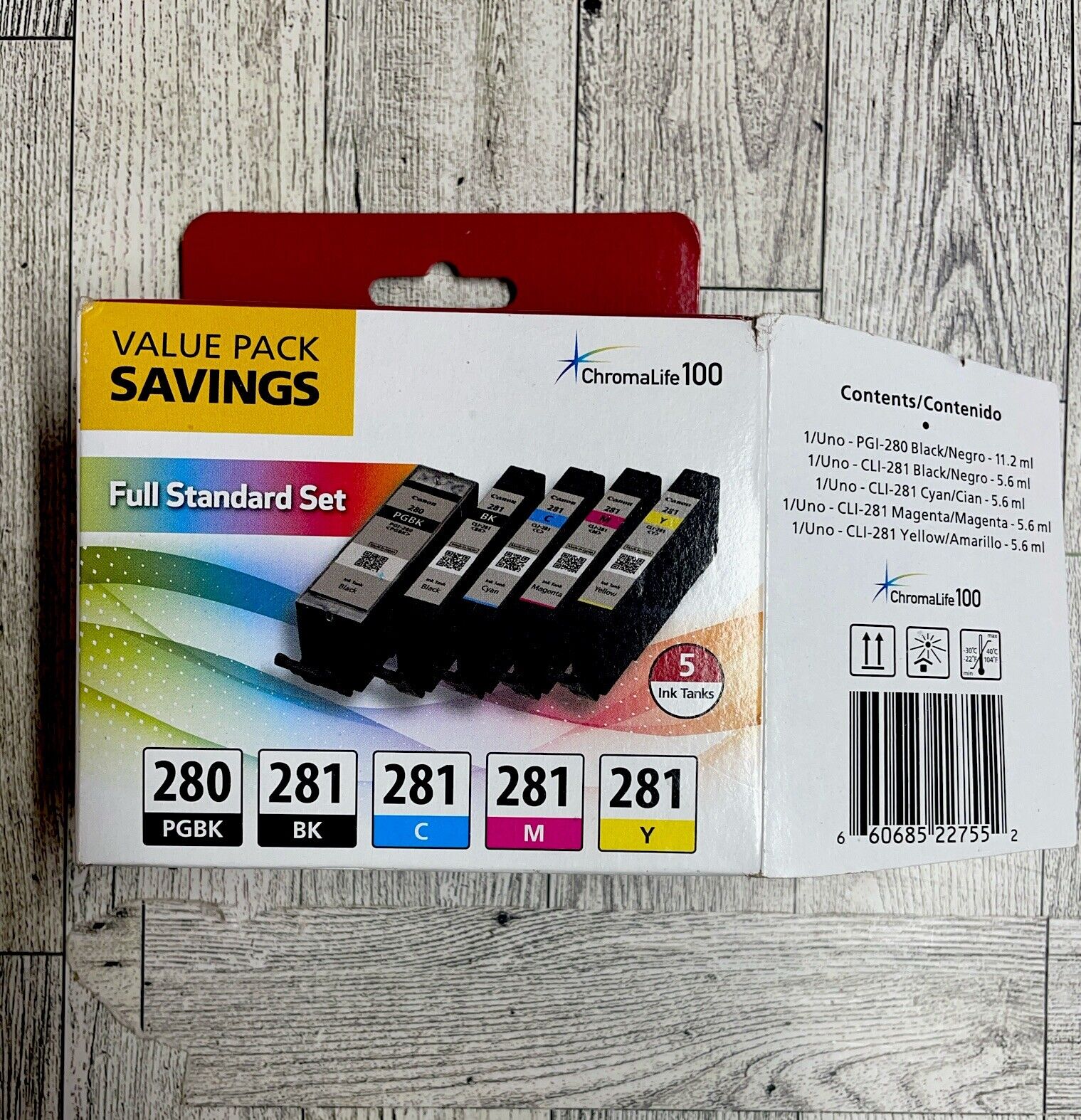 Canon Chromalife100 Value Pack Color Ink Cartridges *OPEN BOX* READ