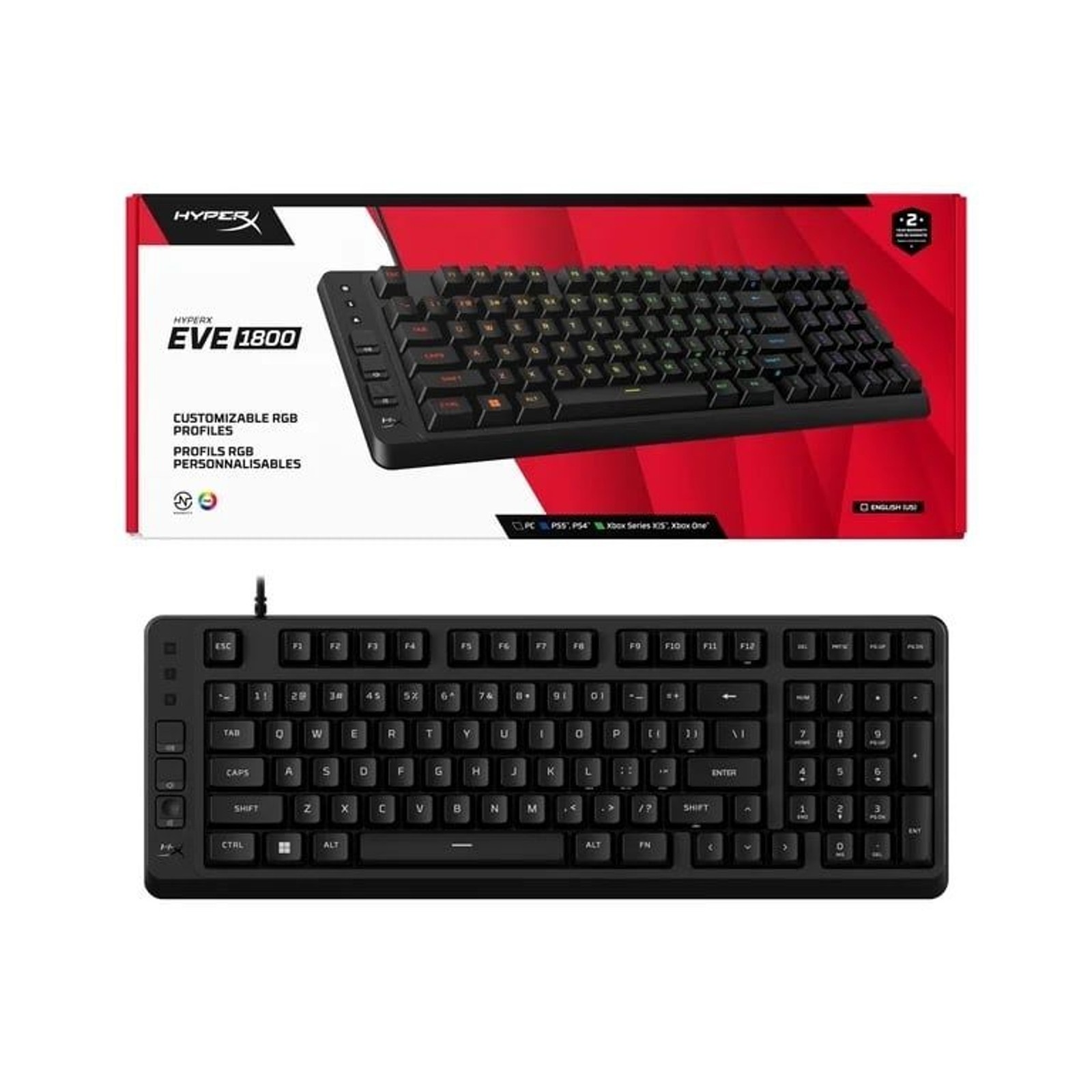 HyperX Eve 1800 - Wired Gaming Keyboard
