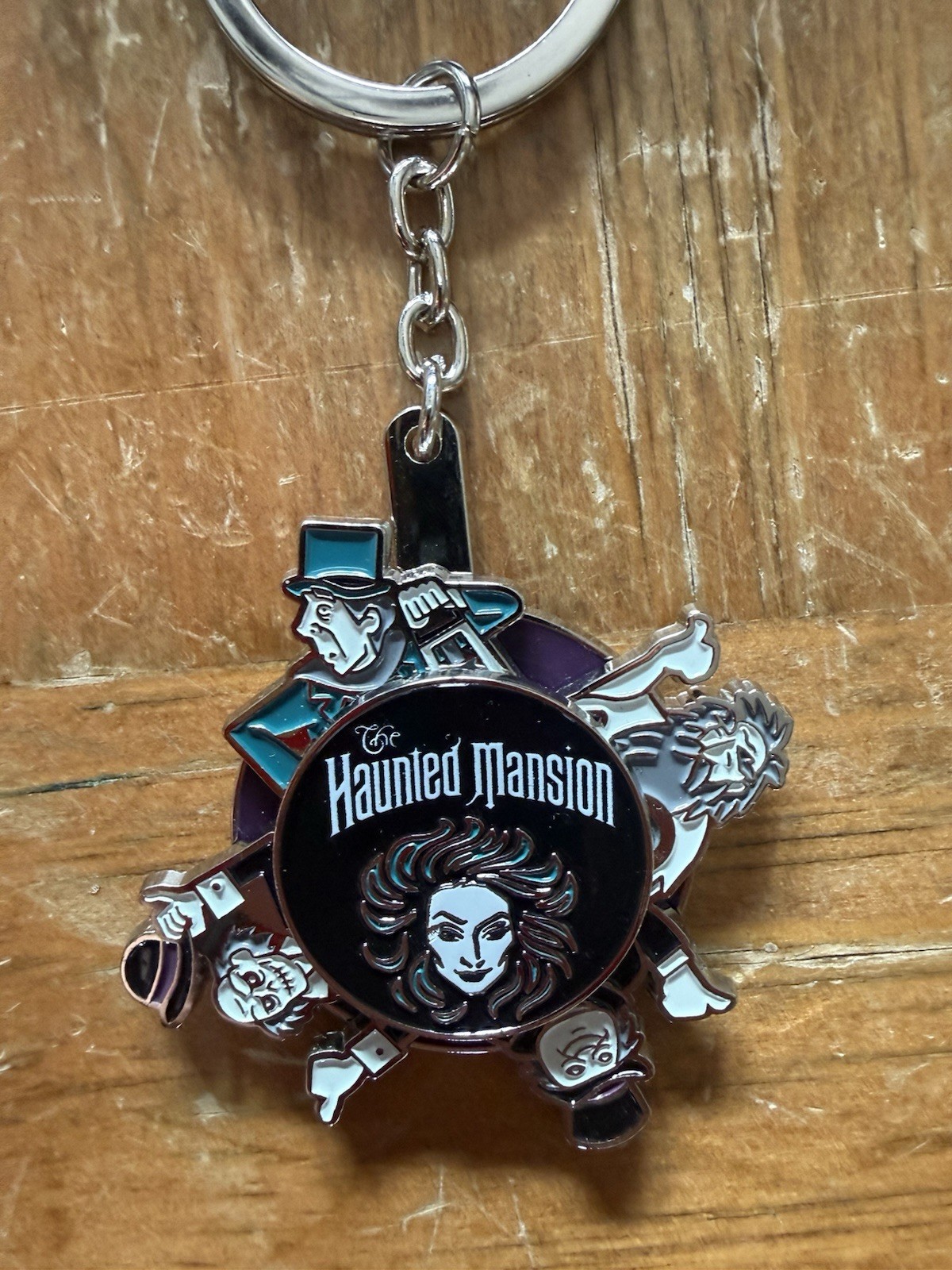 Disney Parks Haunted Mansion Leota & Characters Spinner Keychain Bag Charm NWT