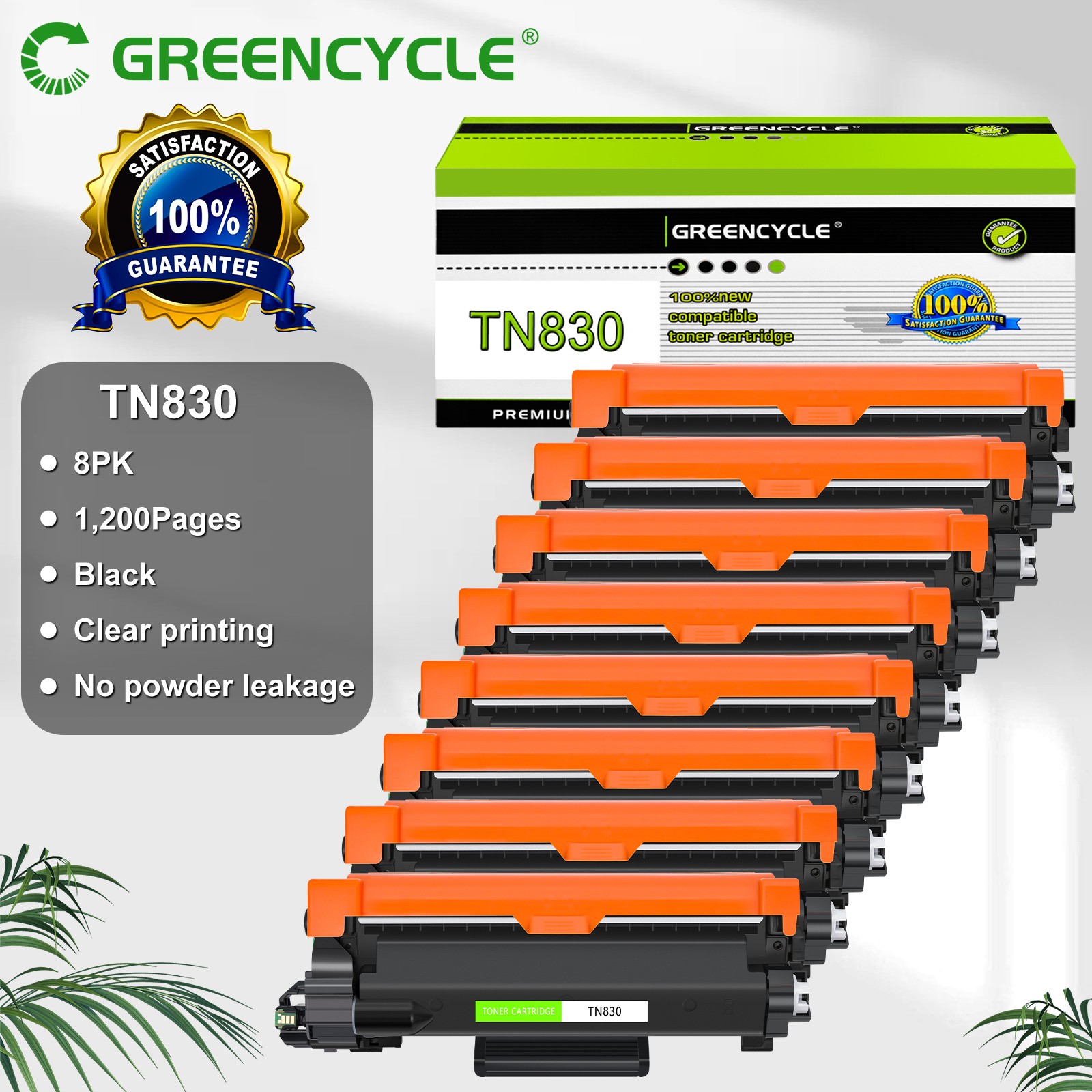 8PK TN830XL TN830 Toner for Brother MFC-L2980DW HL-L2400D HL-L2405W HL-L2420DW