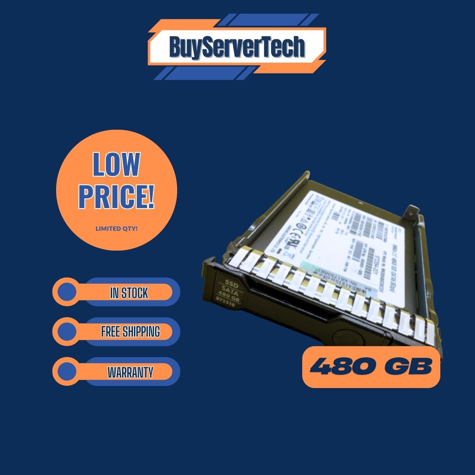 HPE 480GB SATA 6Gb/s SSD 872519 MU LFF SCC DS MK000480GWCEV